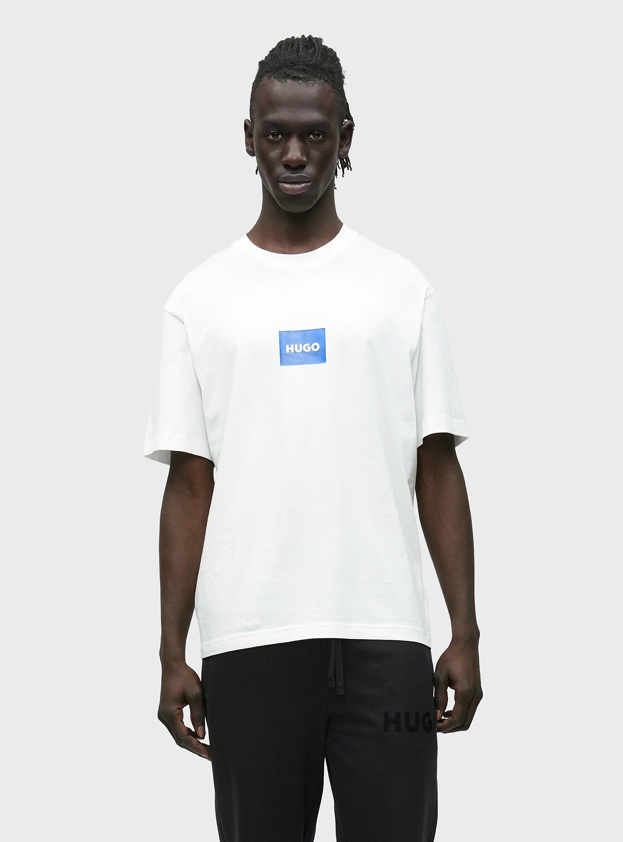 HUGO Cotton-Jersey T-Shirt With Logo Print  Nayonix - White