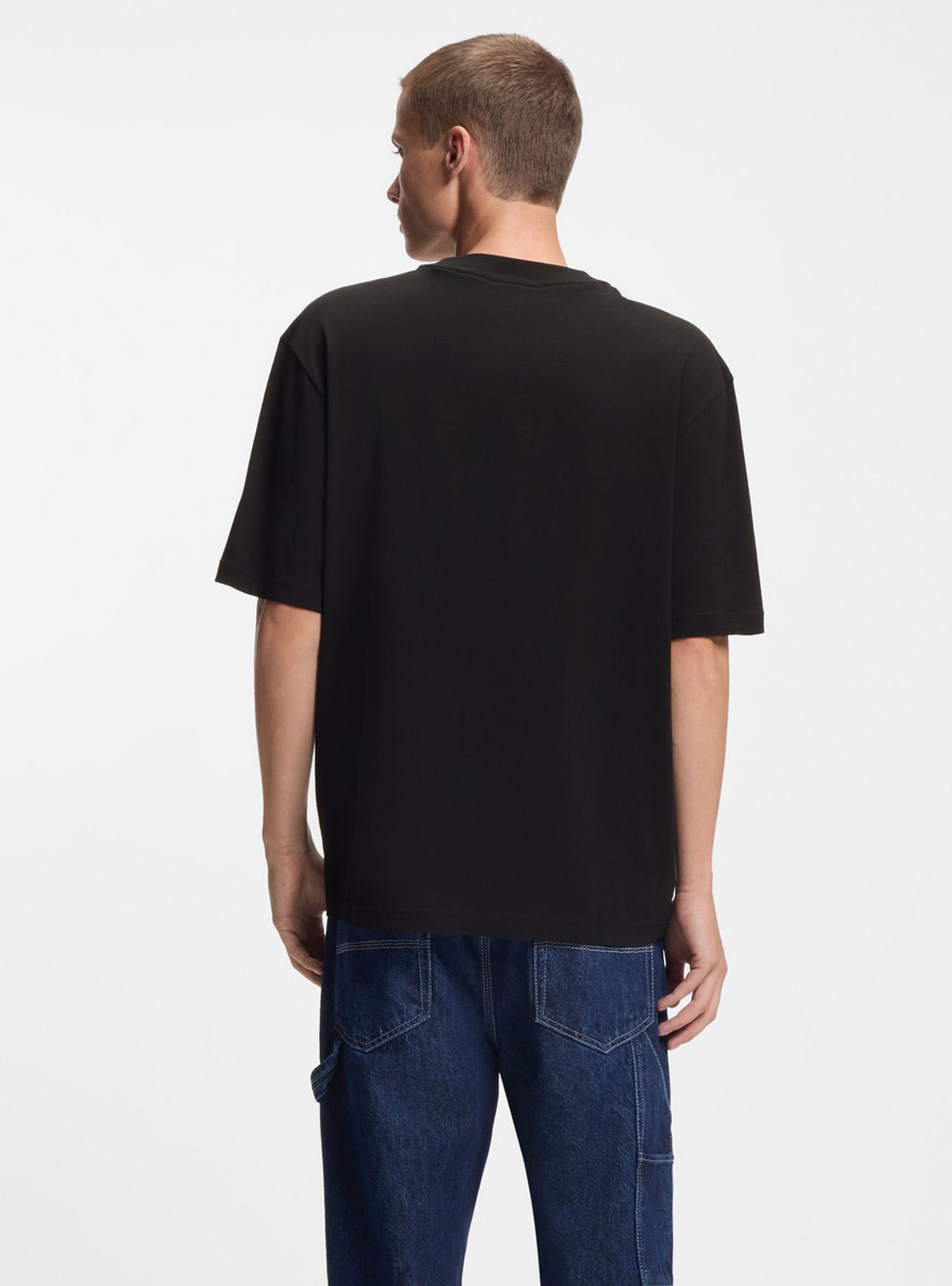 HUGO Cotton-Jersey T-Shirt With Colourful Artwork  Nimpolix - Black