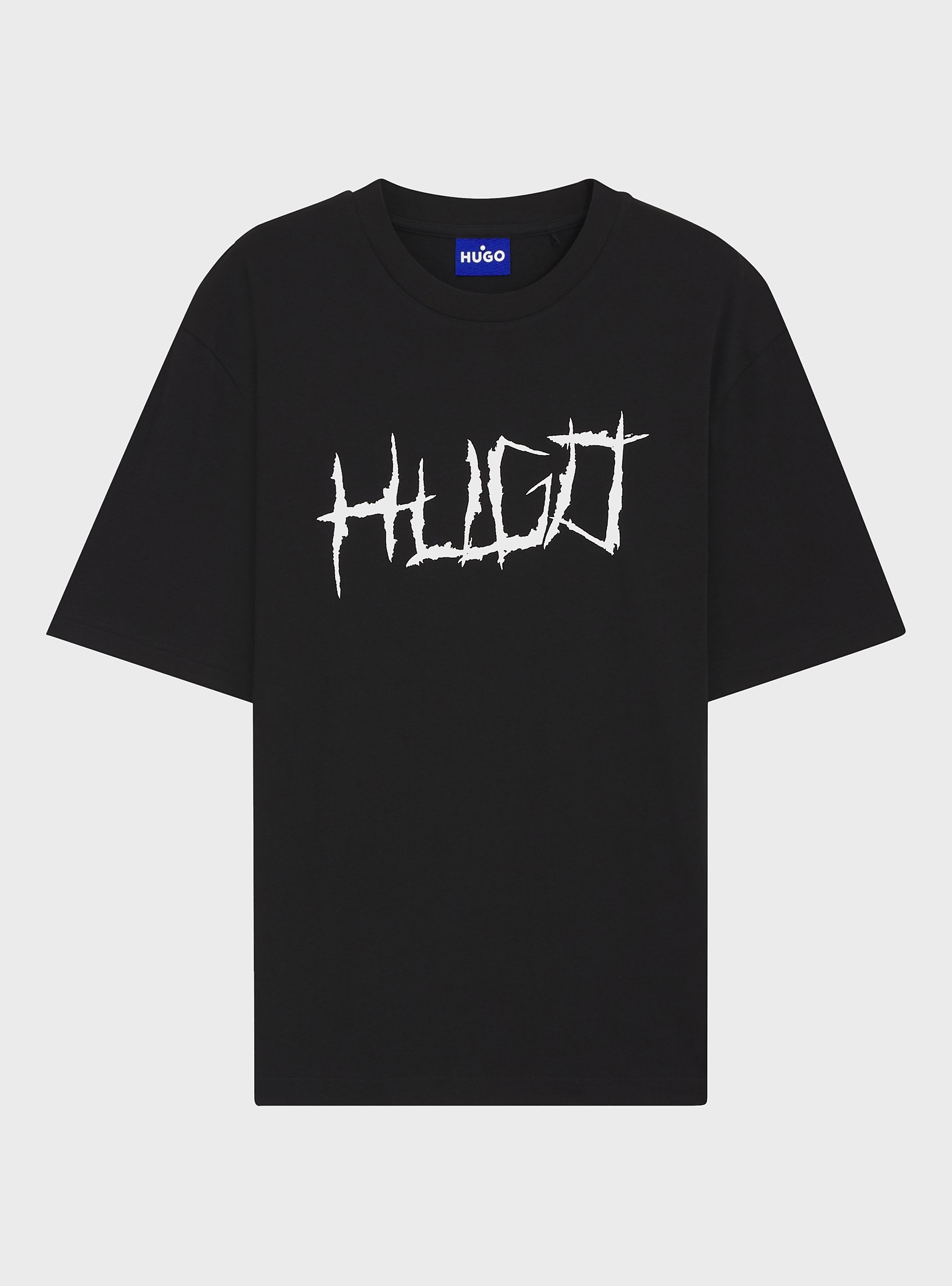 HUGO Cotton-Jersey T-Shirt With Logo Artwork  Namerix - Black