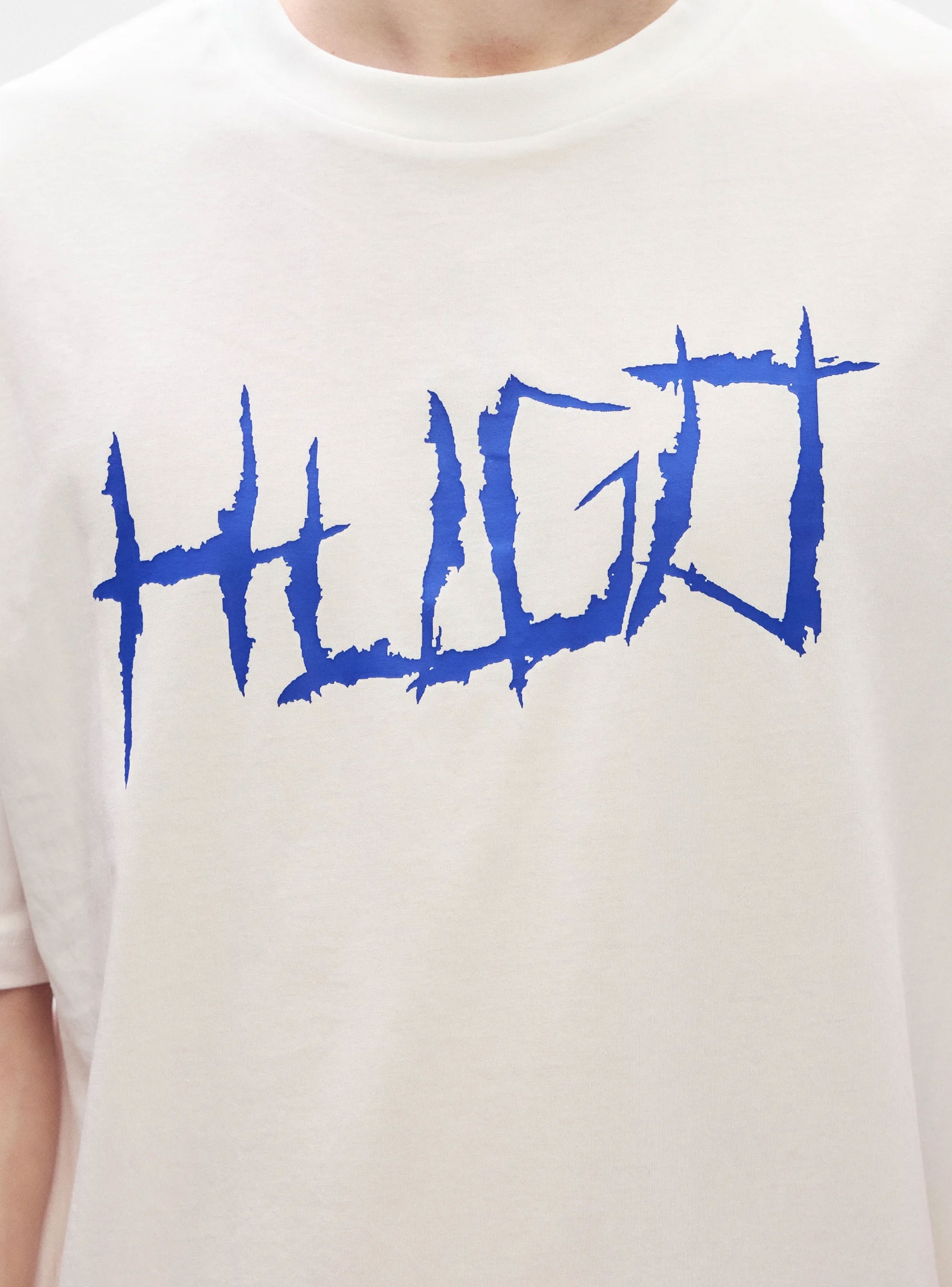 HUGO Cotton-Jersey T-Shirt With Logo Artwork  Namerix - Off White