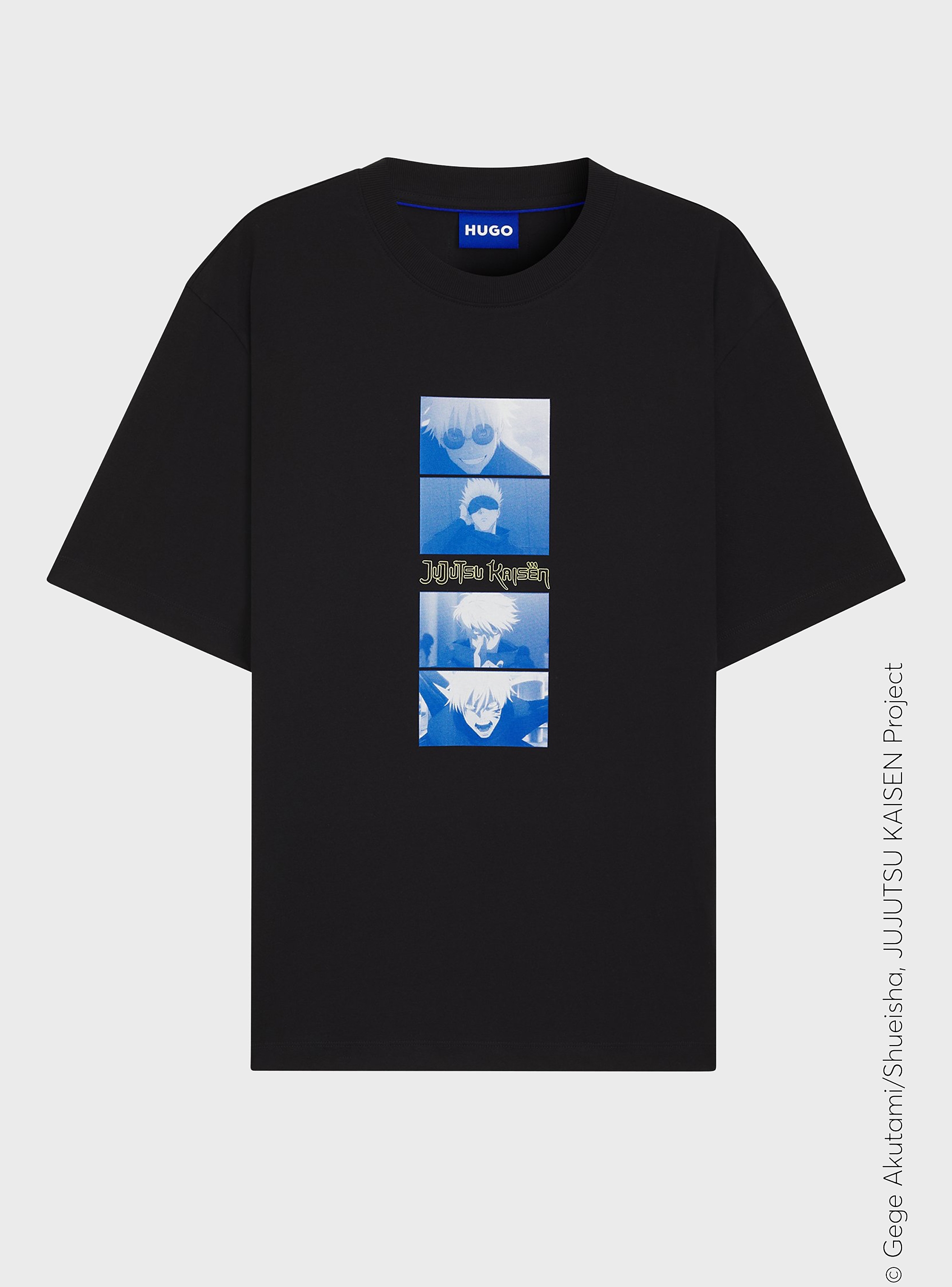 HUGO X Jujutsu Kaisen T-Shirt With Saturo Gojo Print  Nuley_JJK - Black