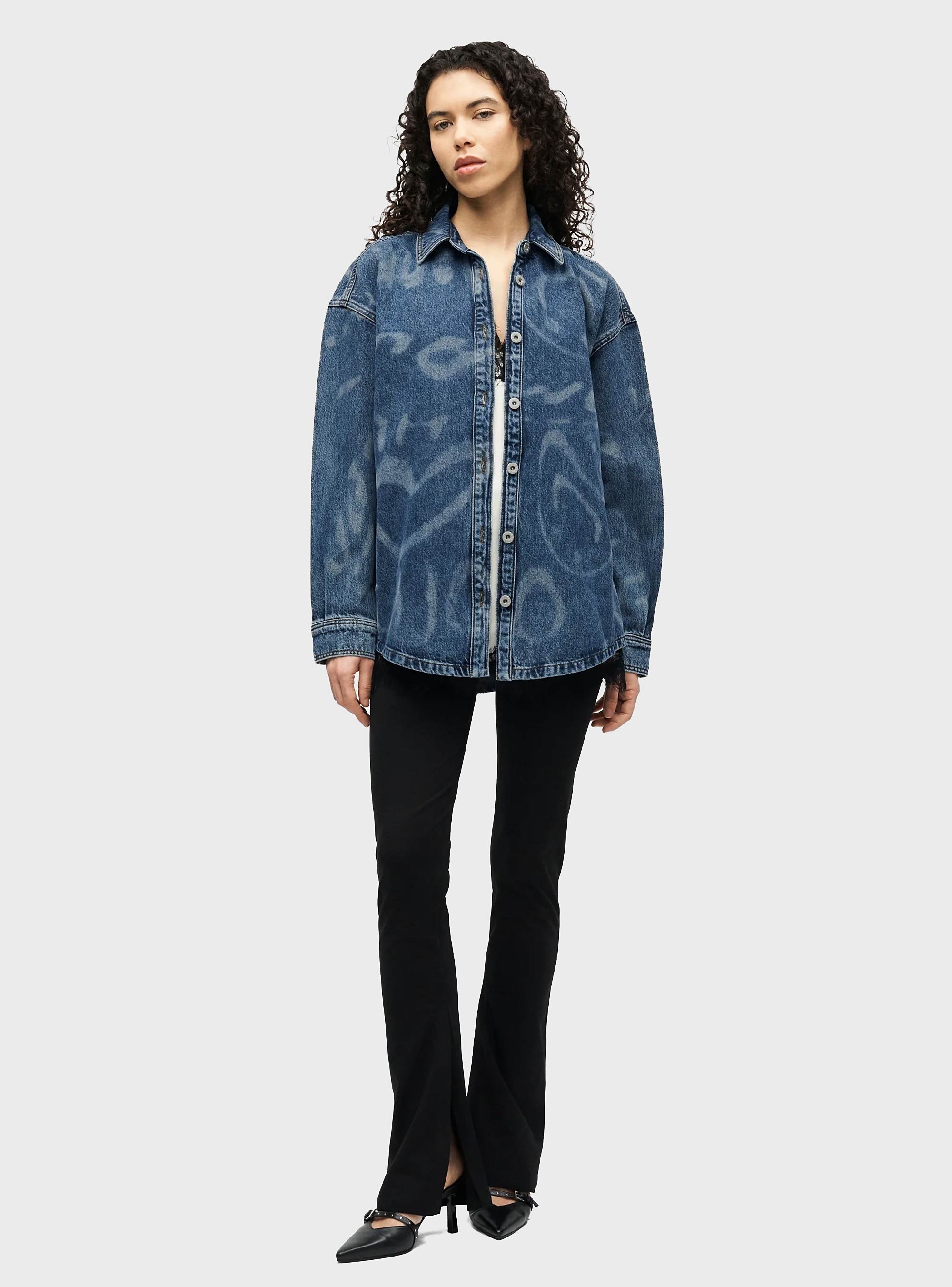 HUGO Oversized Fit Shirt Garesa_4_B - Medium Aged Denim