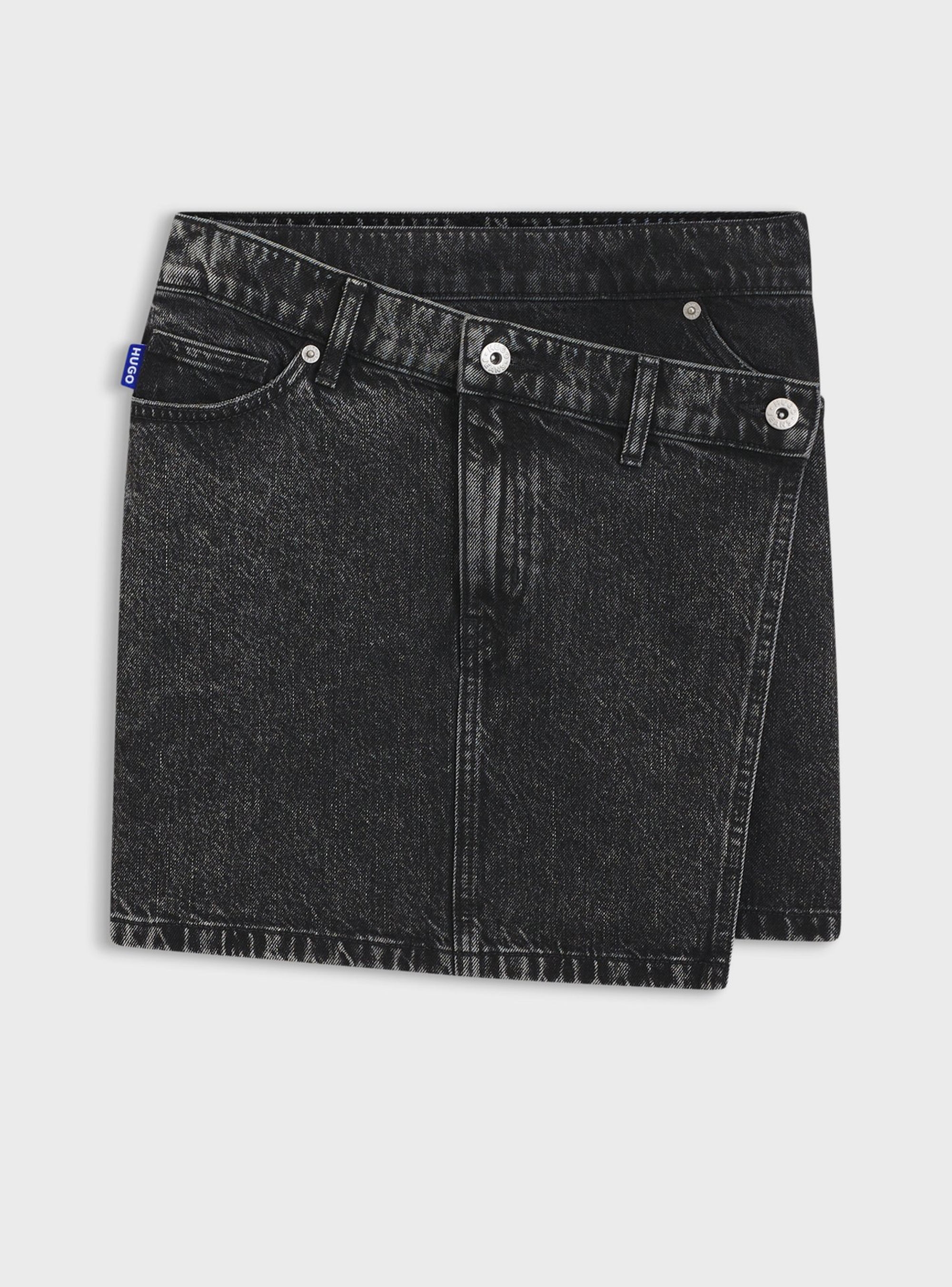 HUGO Denim Skirt With Asymmetric Waistband  Galaxy_1_B - Black