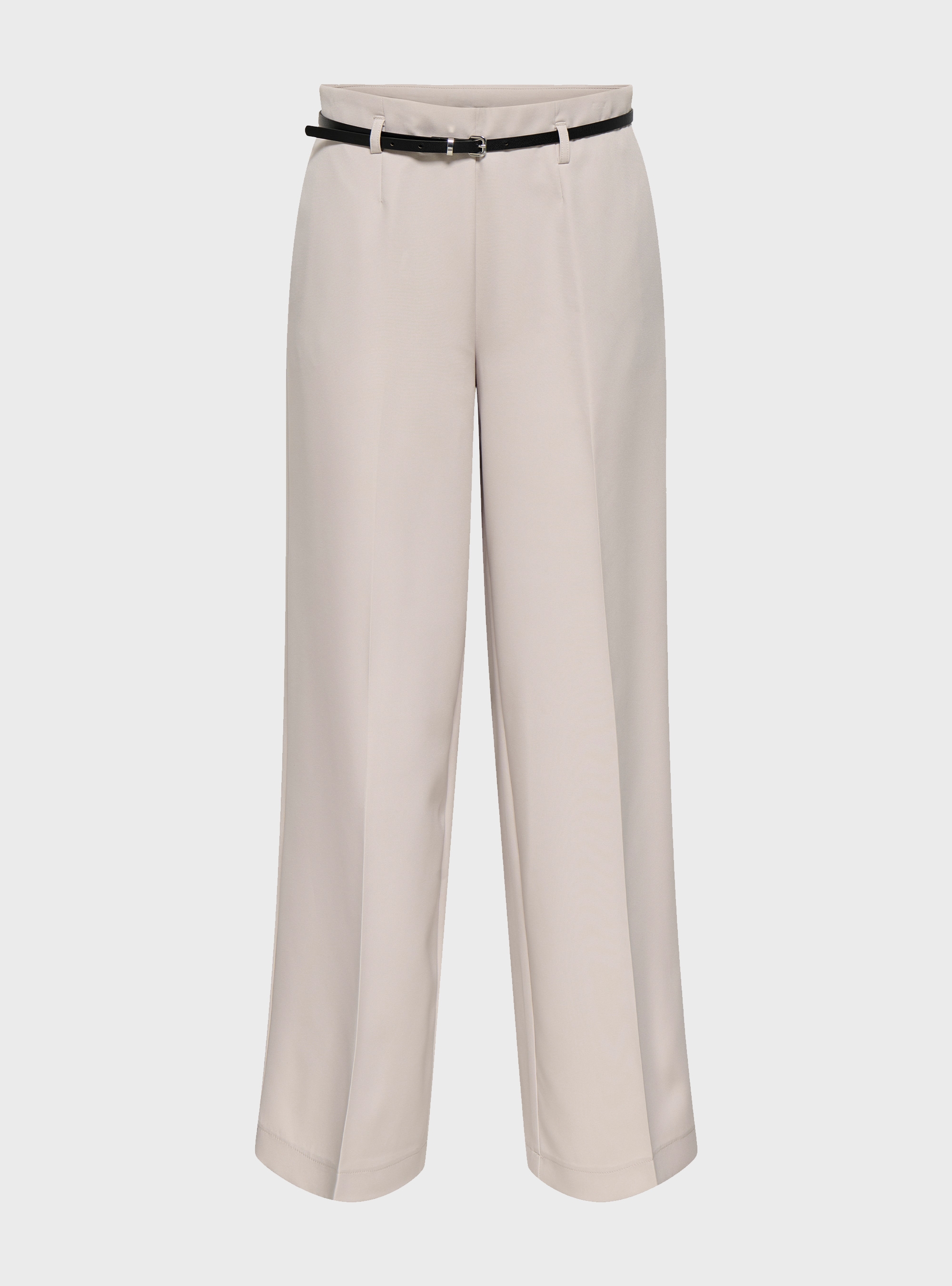 Only Malika Mid Waist Belt Pants - Pumice Stone