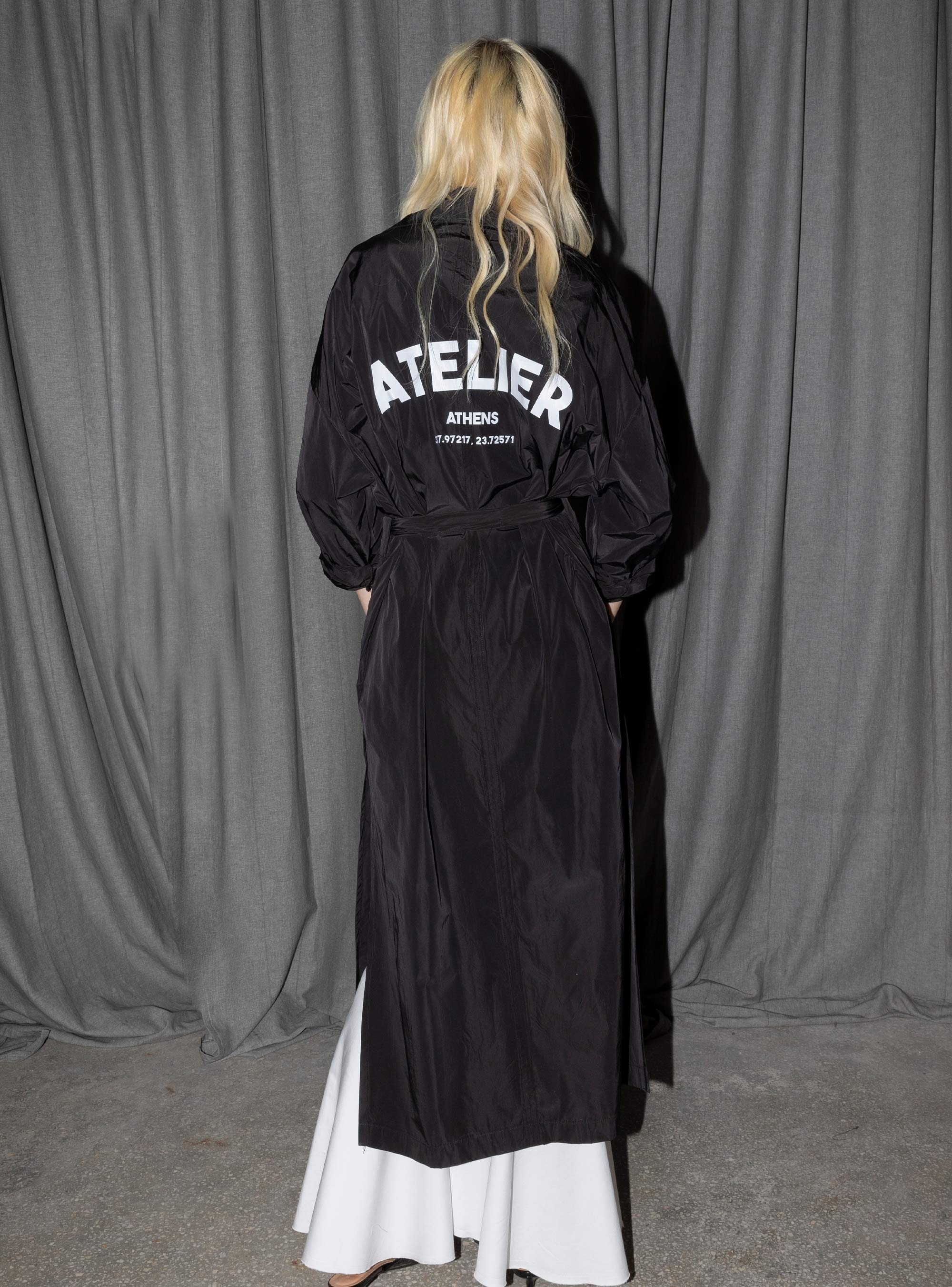 Atelier by Collectiva Noir At Trench Coat - Black