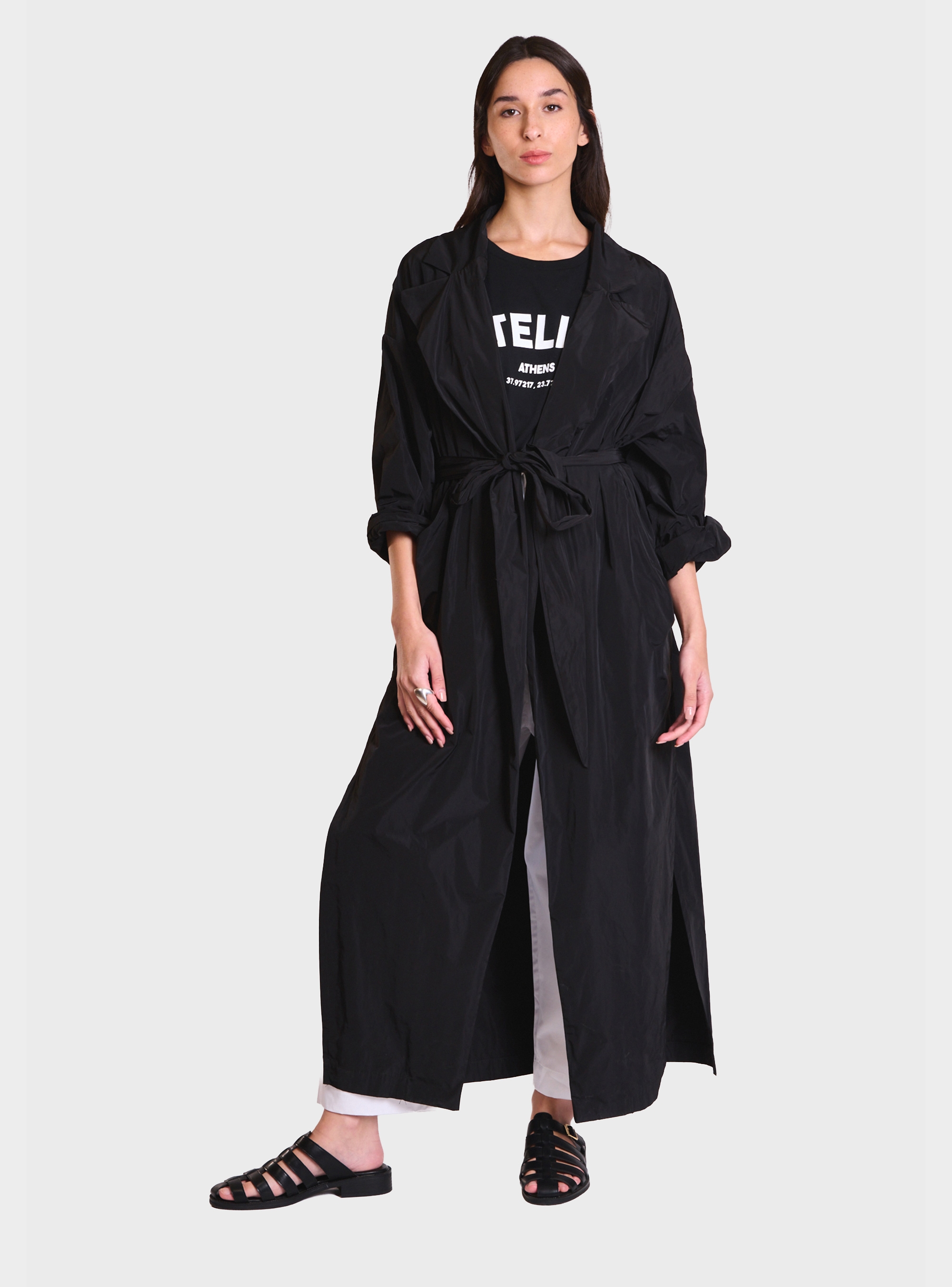 Atelier by Collectiva Noir At Trench Coat - Black