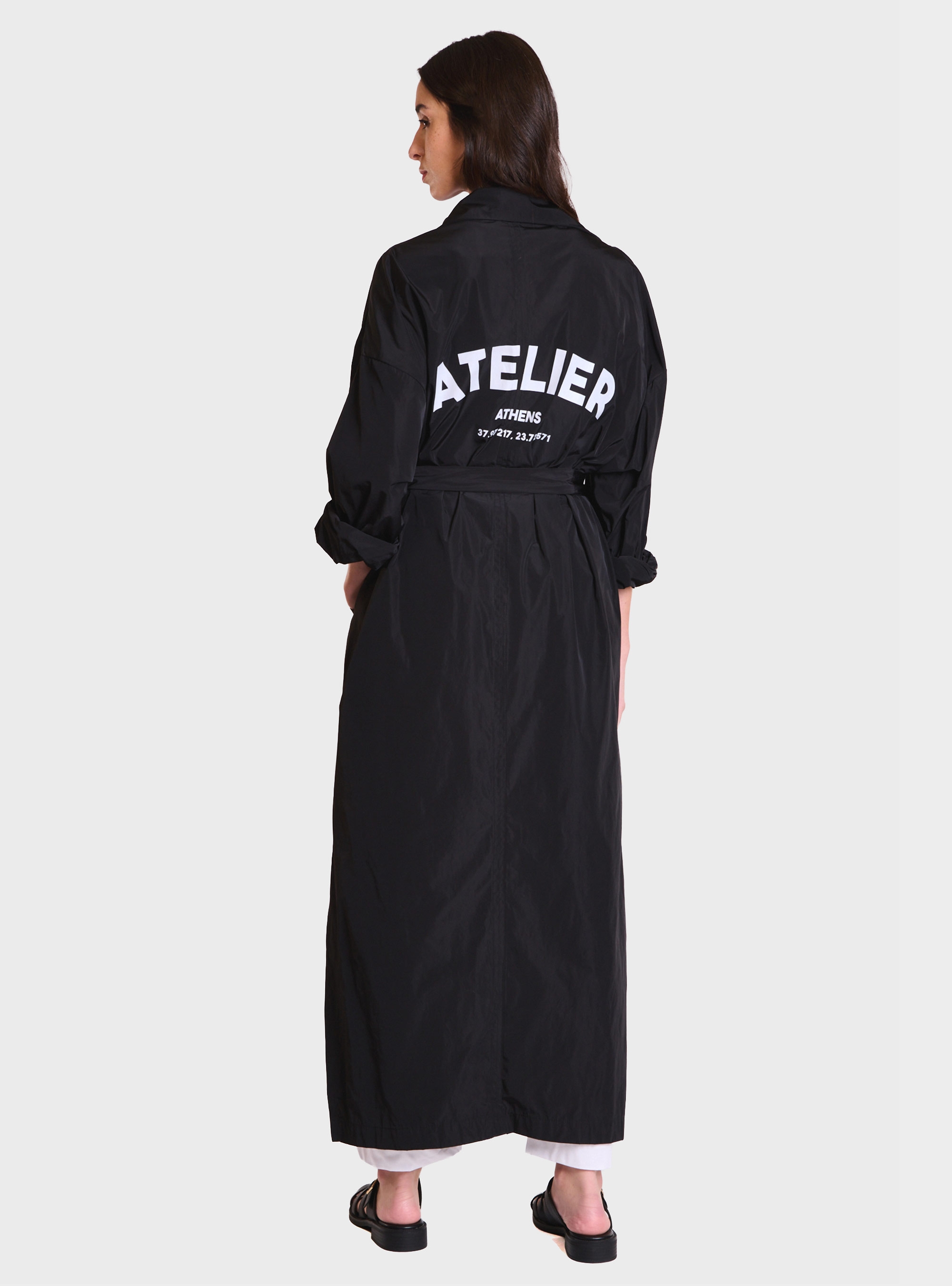 Atelier by Collectiva Noir At Trench Coat - Black