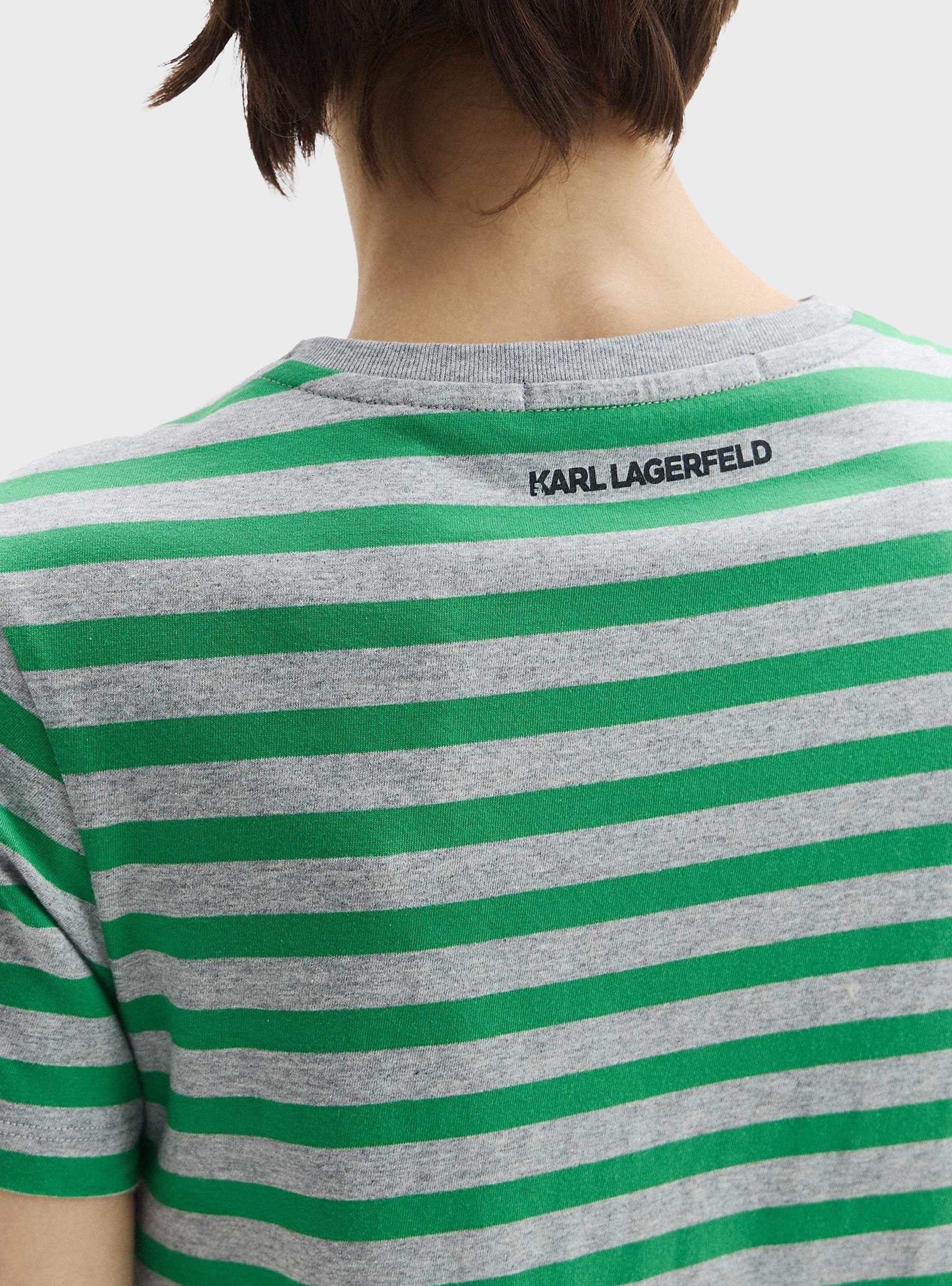 Karl Lagerfeld Ikon Striped T-Shirt - Green