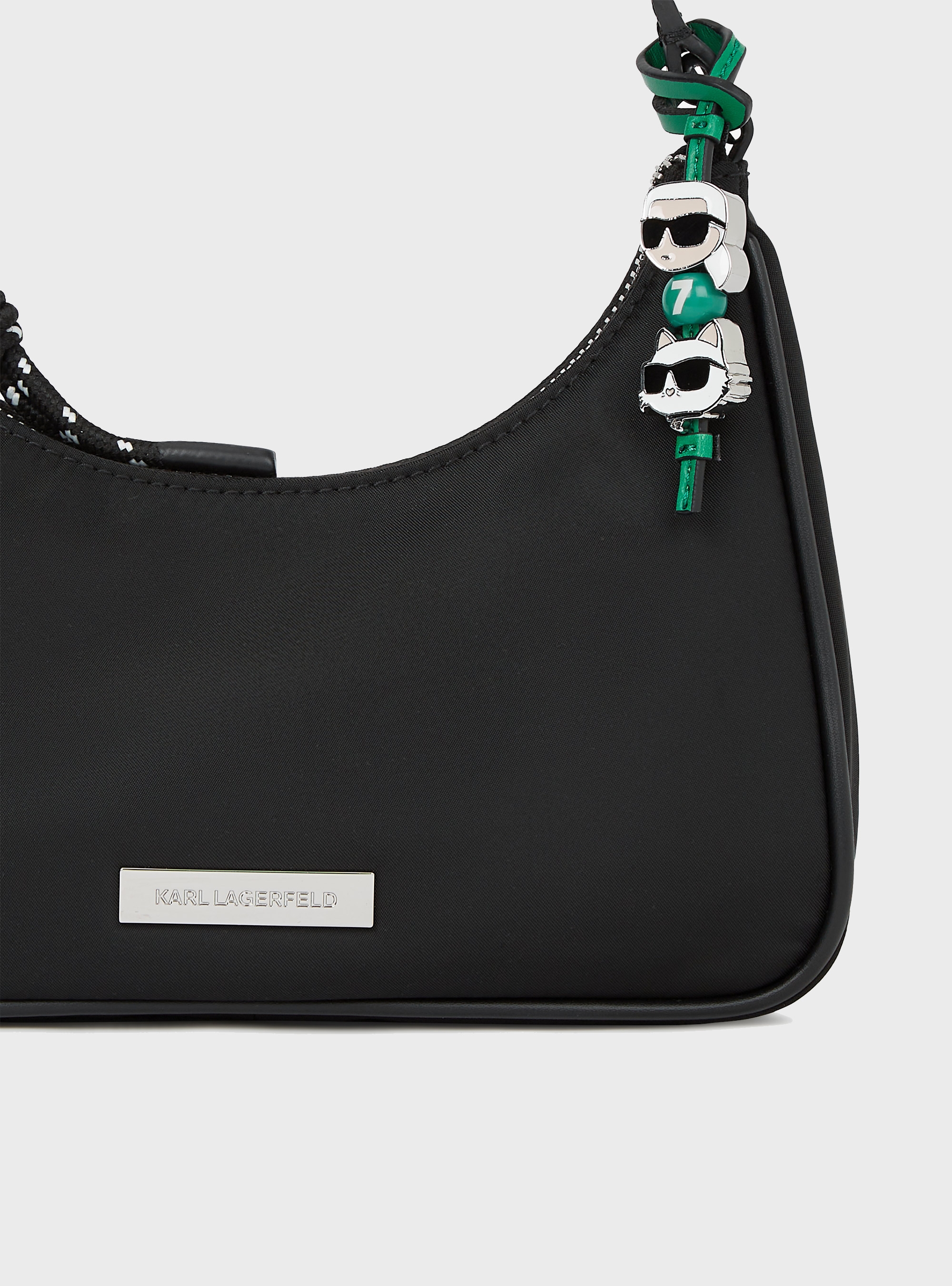 Karl Lagerfeld Ikon Nylon Mini Shoulder Bag - Black