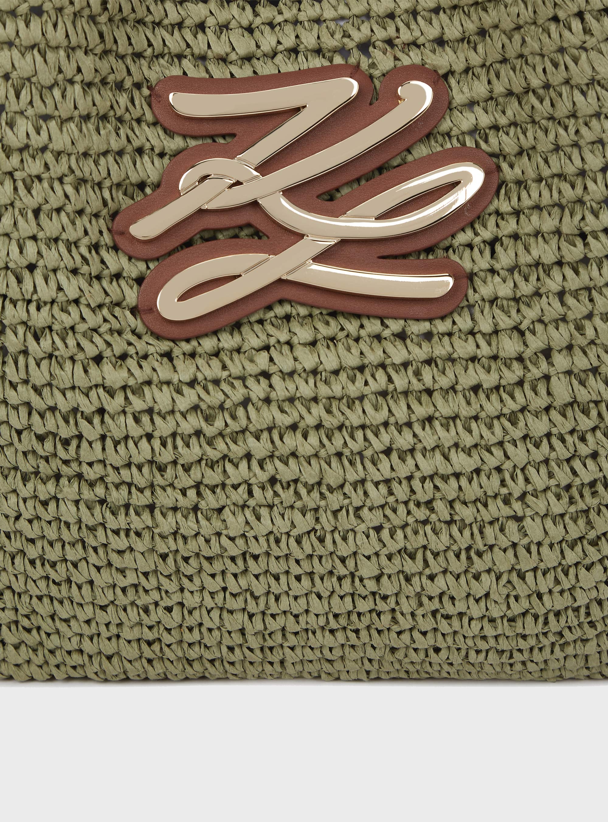 Karl Lagerfeld K/Autograph Crochet Hobo Bag - Light Olive