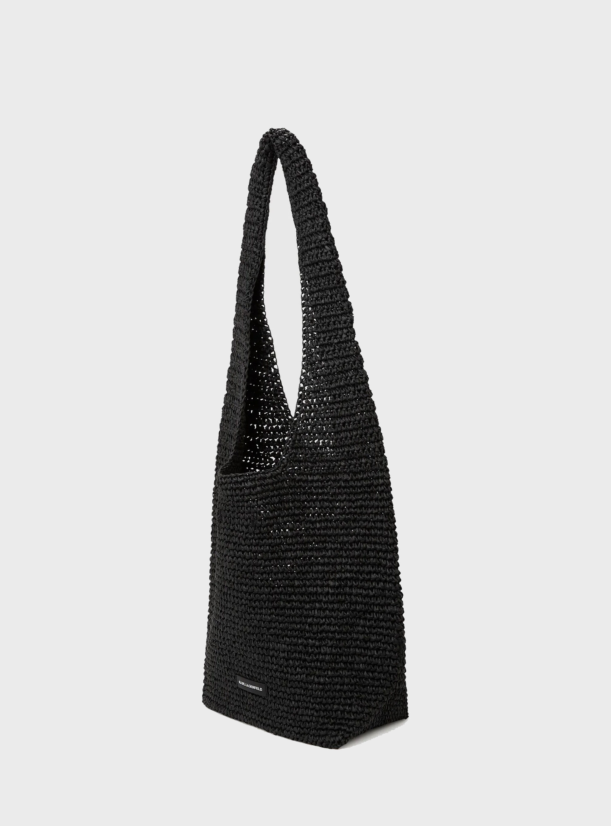 Karl Lagerfeld K/Autograph Crochet Hobo Bag - Black