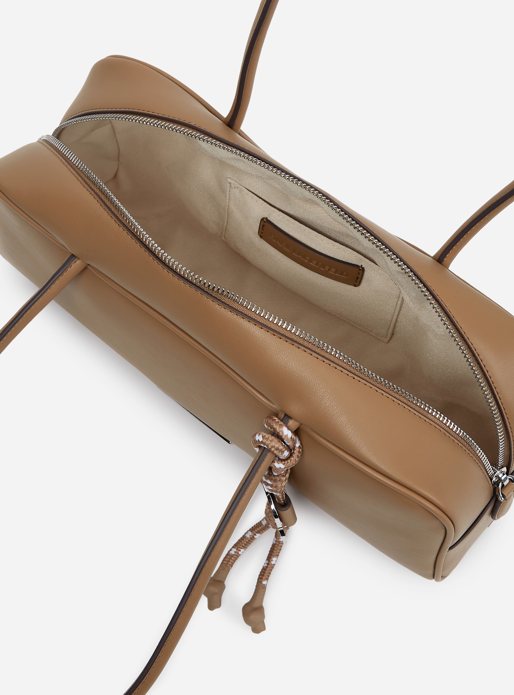 Karl Lagerfeld Ikon Smooth Rectangular Bag - Dark Beige