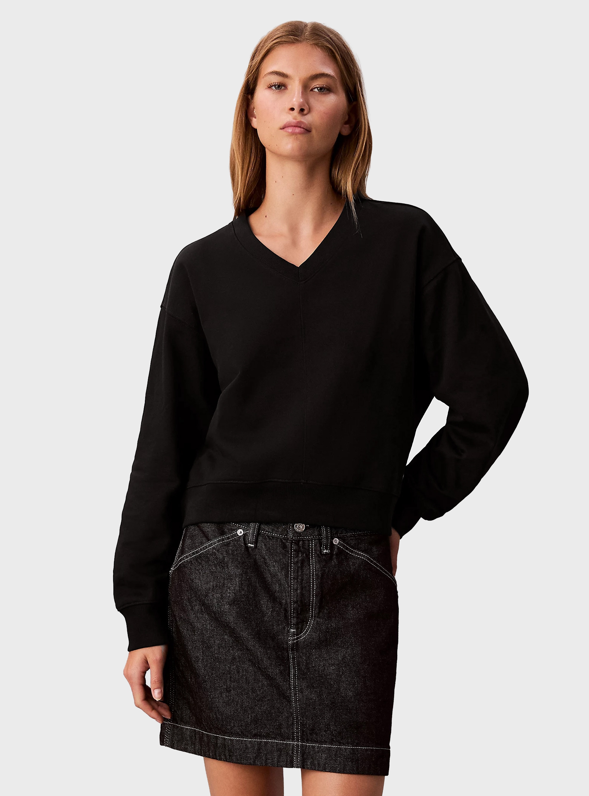 Calvin Klein Terry Relaxed Sweatshirt - Black