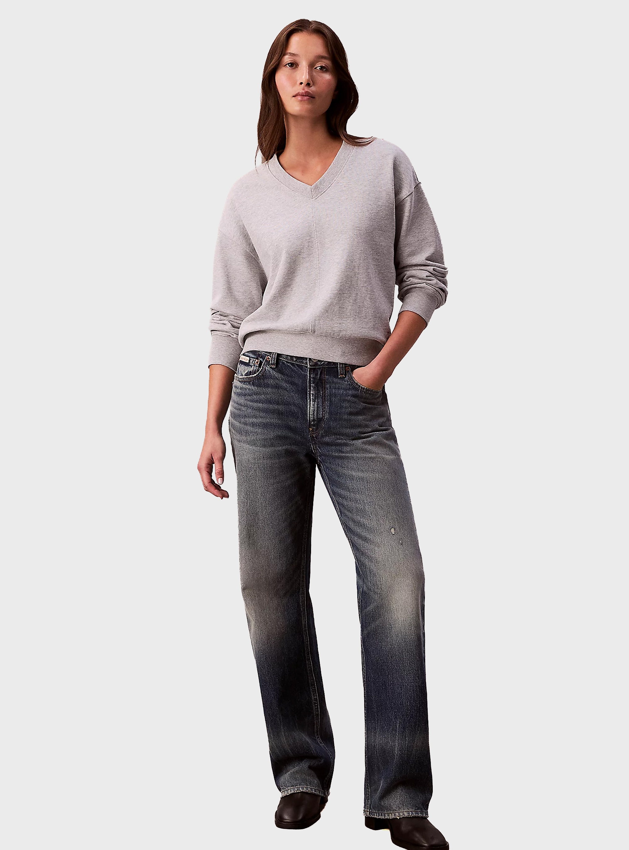 Calvin Klein Terry Relaxed Sweatshirt - Light Grey Melange