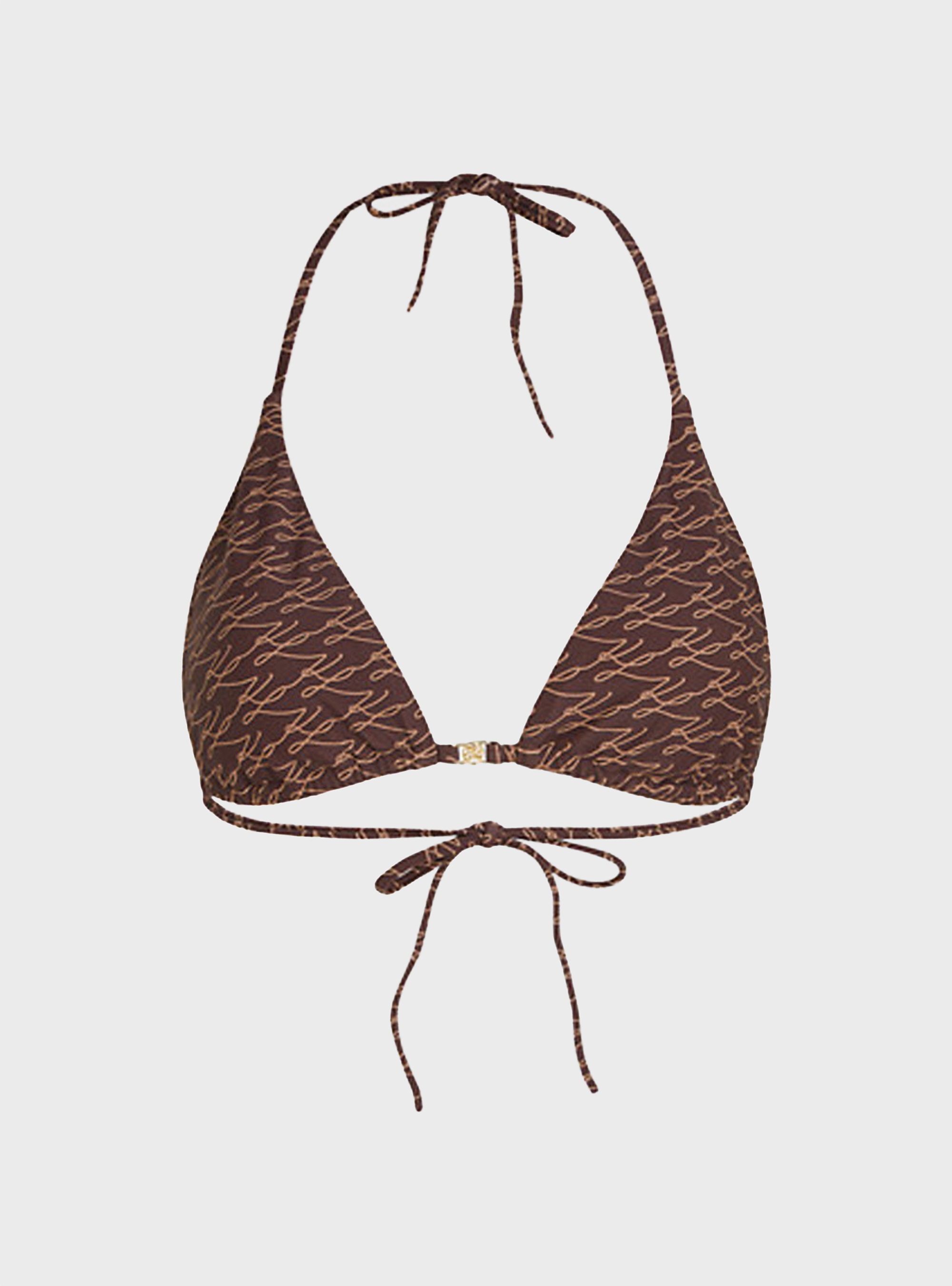 Karl Lagerfeld Autograph Triangle Bikini Top - Brown