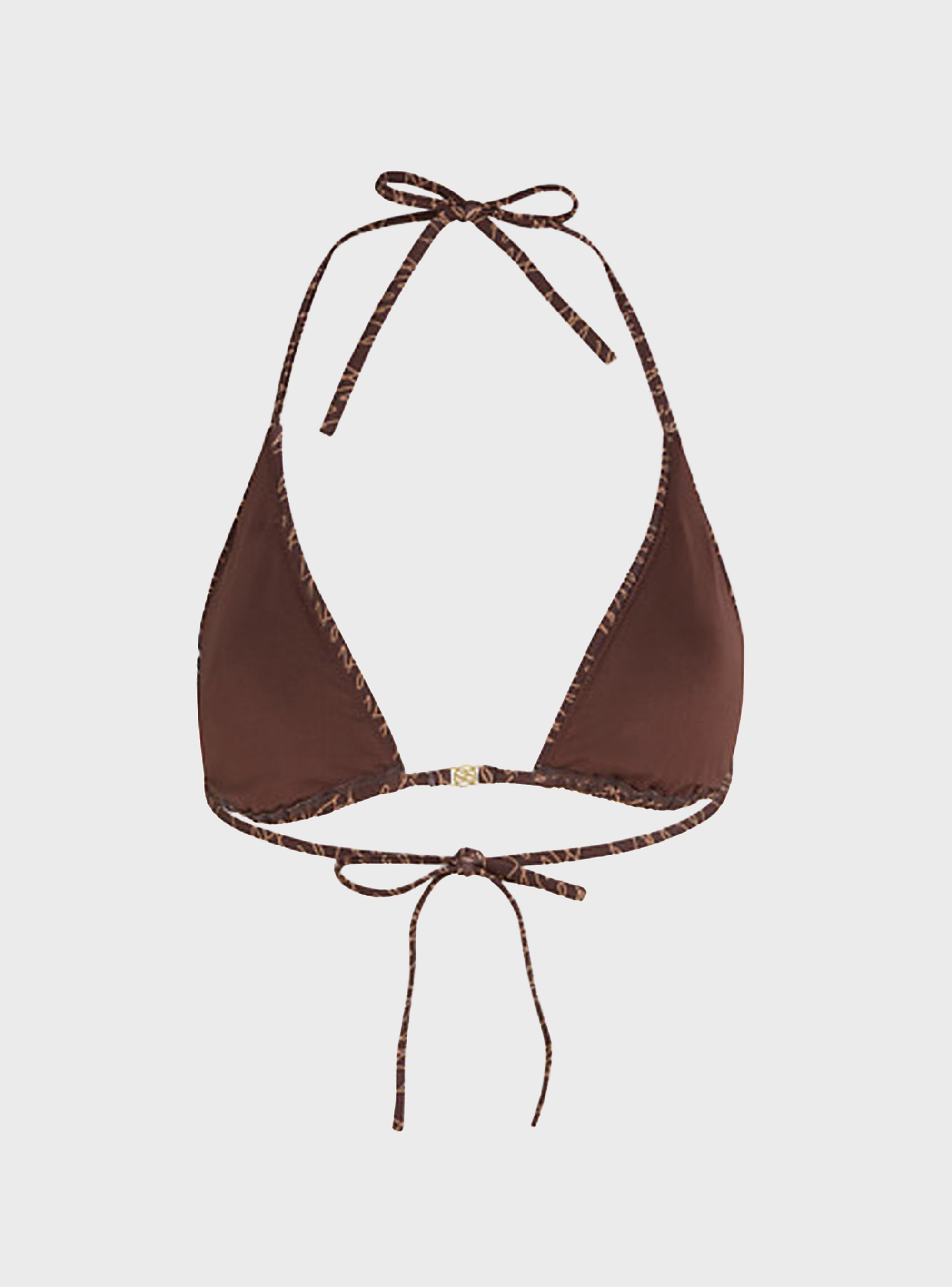 Karl Lagerfeld Autograph Triangle Bikini Top - Brown