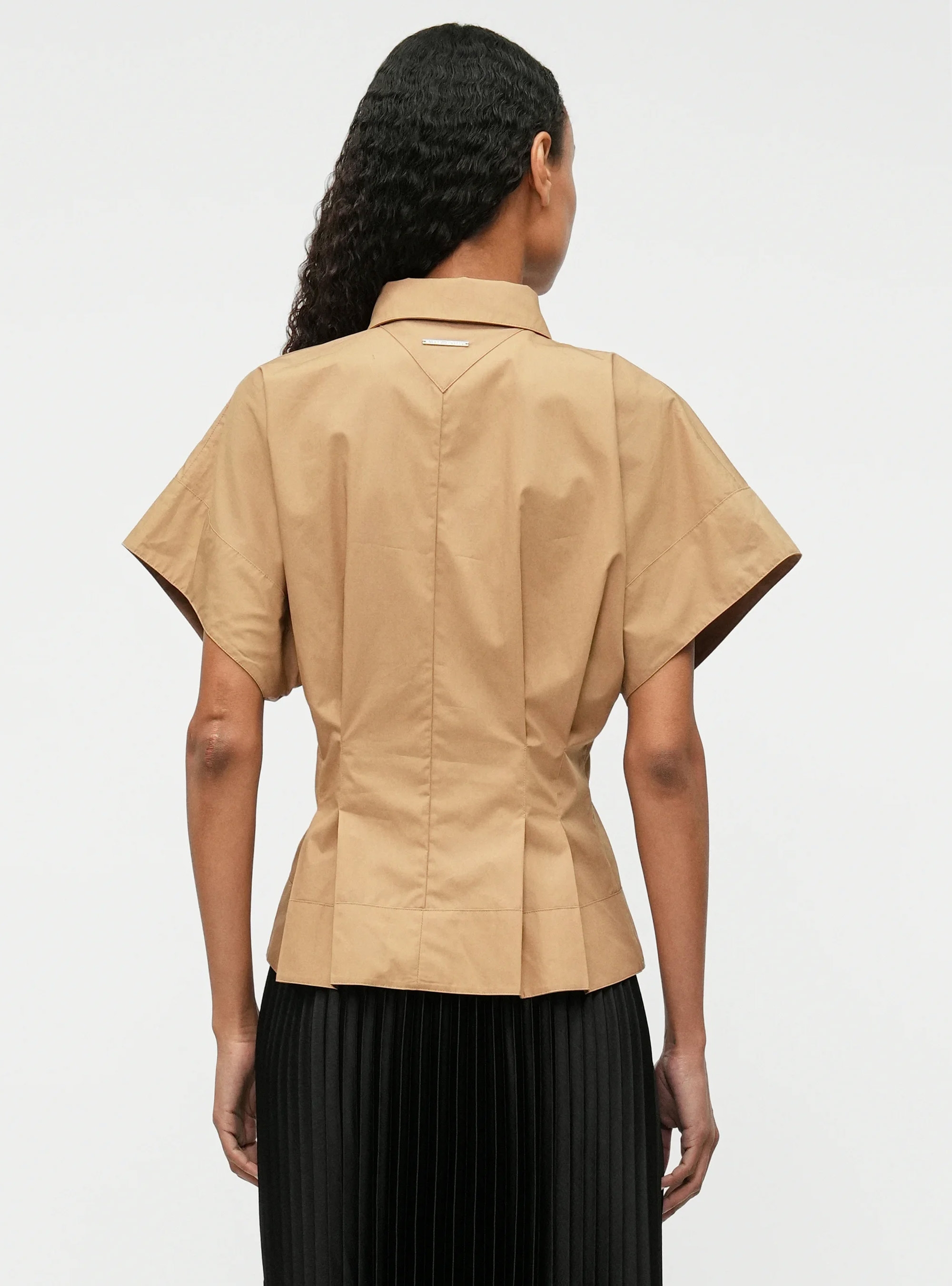 Karl Lagerfeld Metal Detail Poplin Shirt - Beige