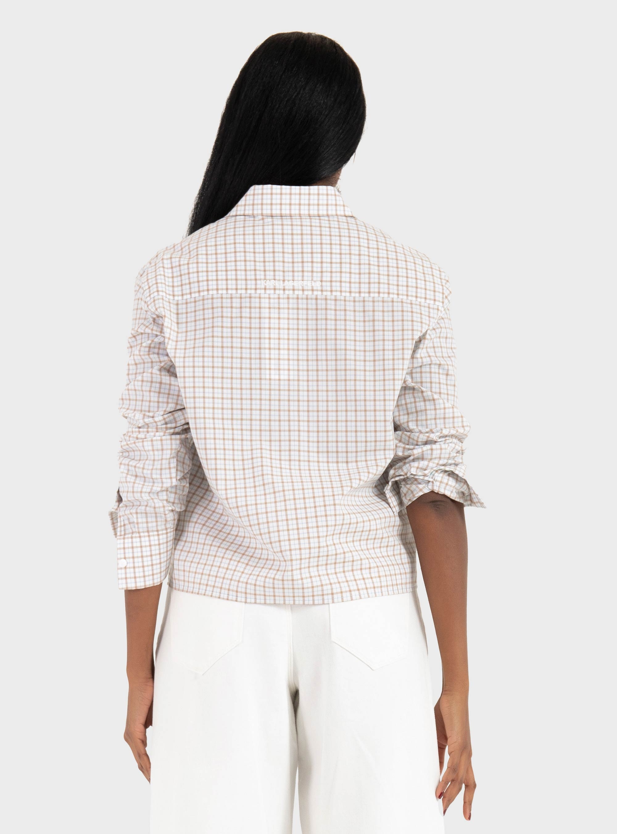 Karl Lagerfeld Ikon Checked Shirt - Beige