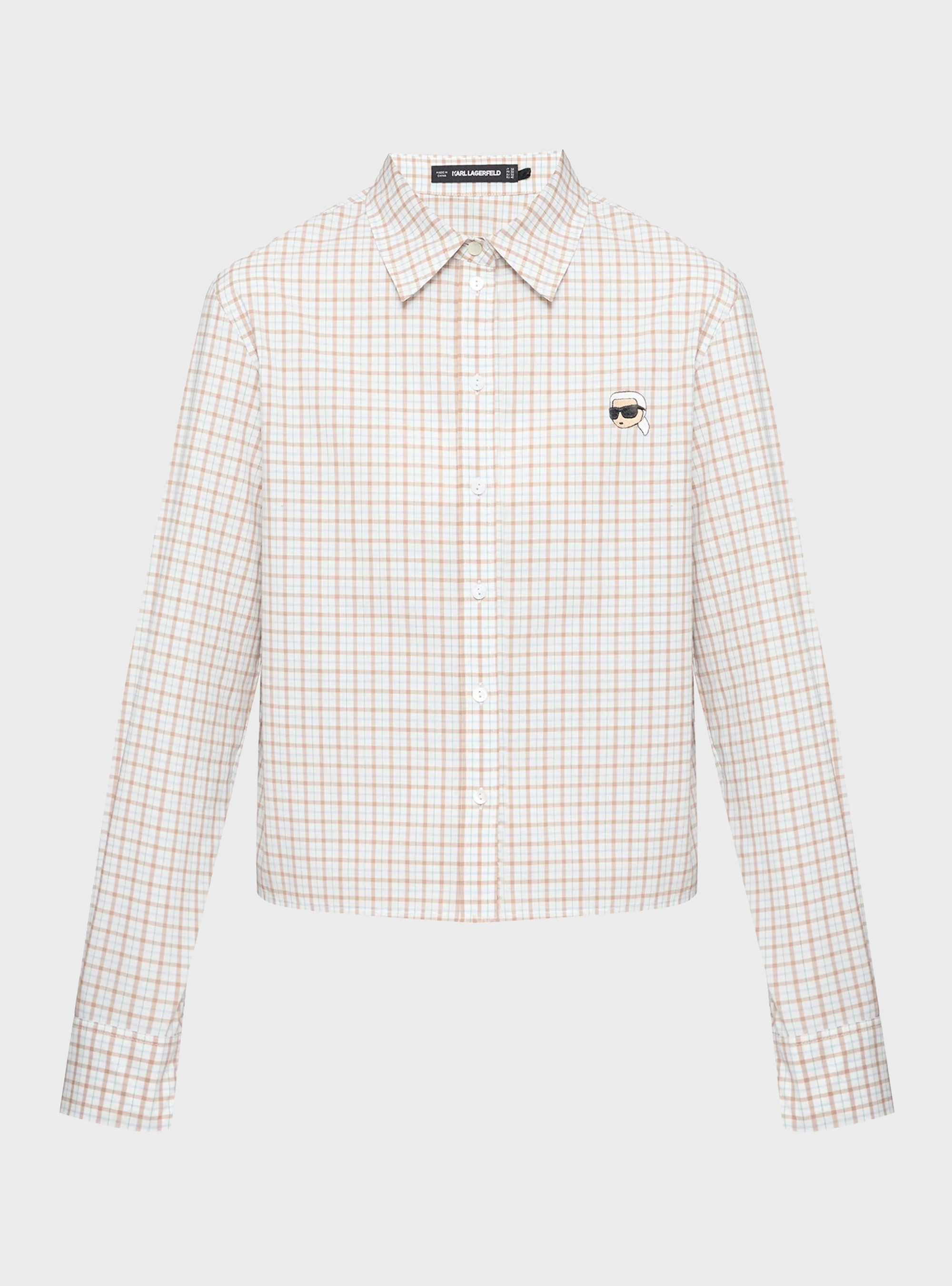 Karl Lagerfeld Ikon Checked Shirt - Beige