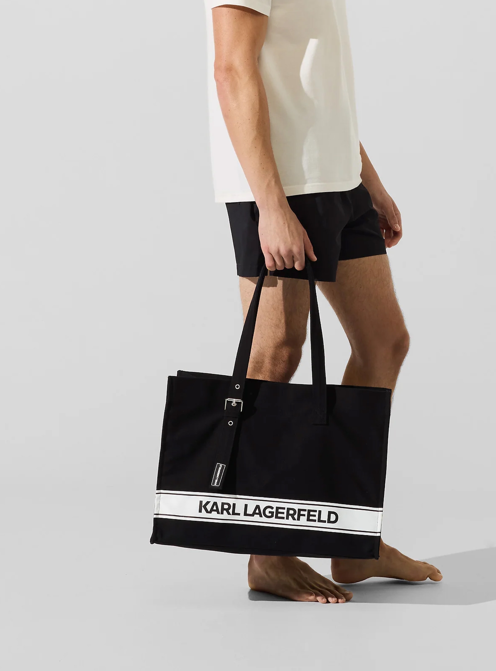 Karl Lagerfeld Logo Beach Bag - Black