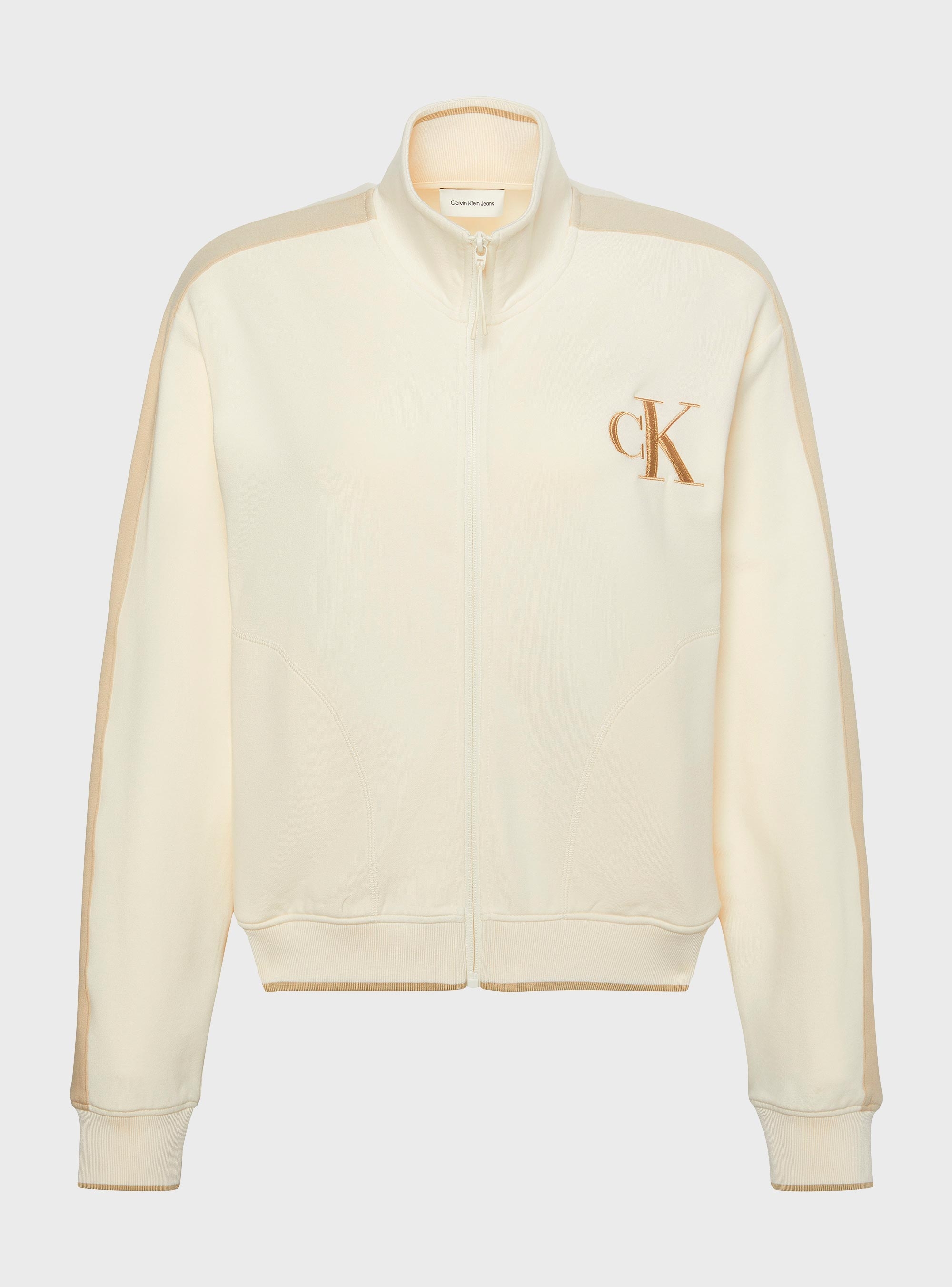 Calvin Klein STRETCH TERRY TRACK JACKET - Off White