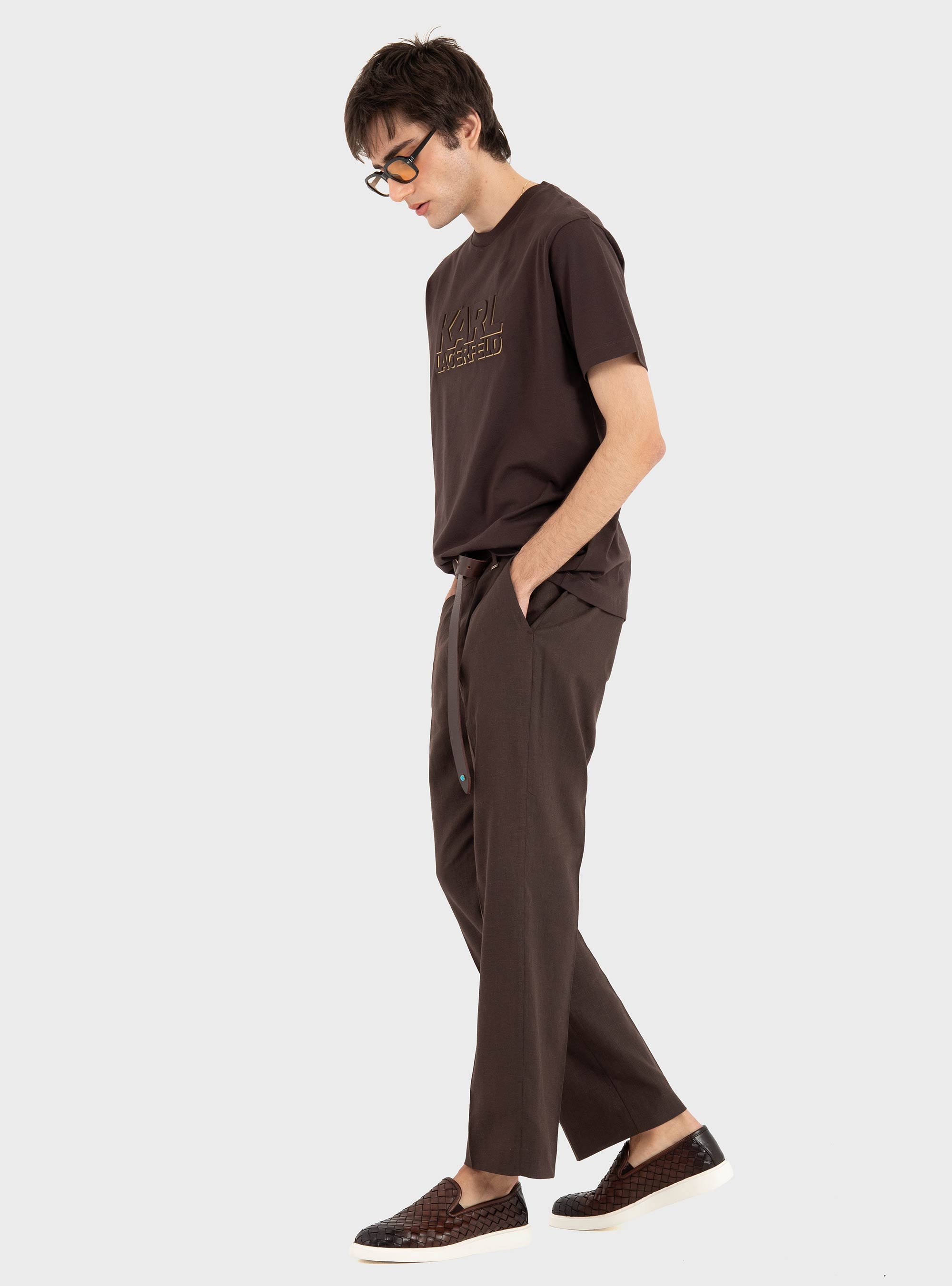 Karl Lagerfeld Logo T-Shirt - Dark Brown