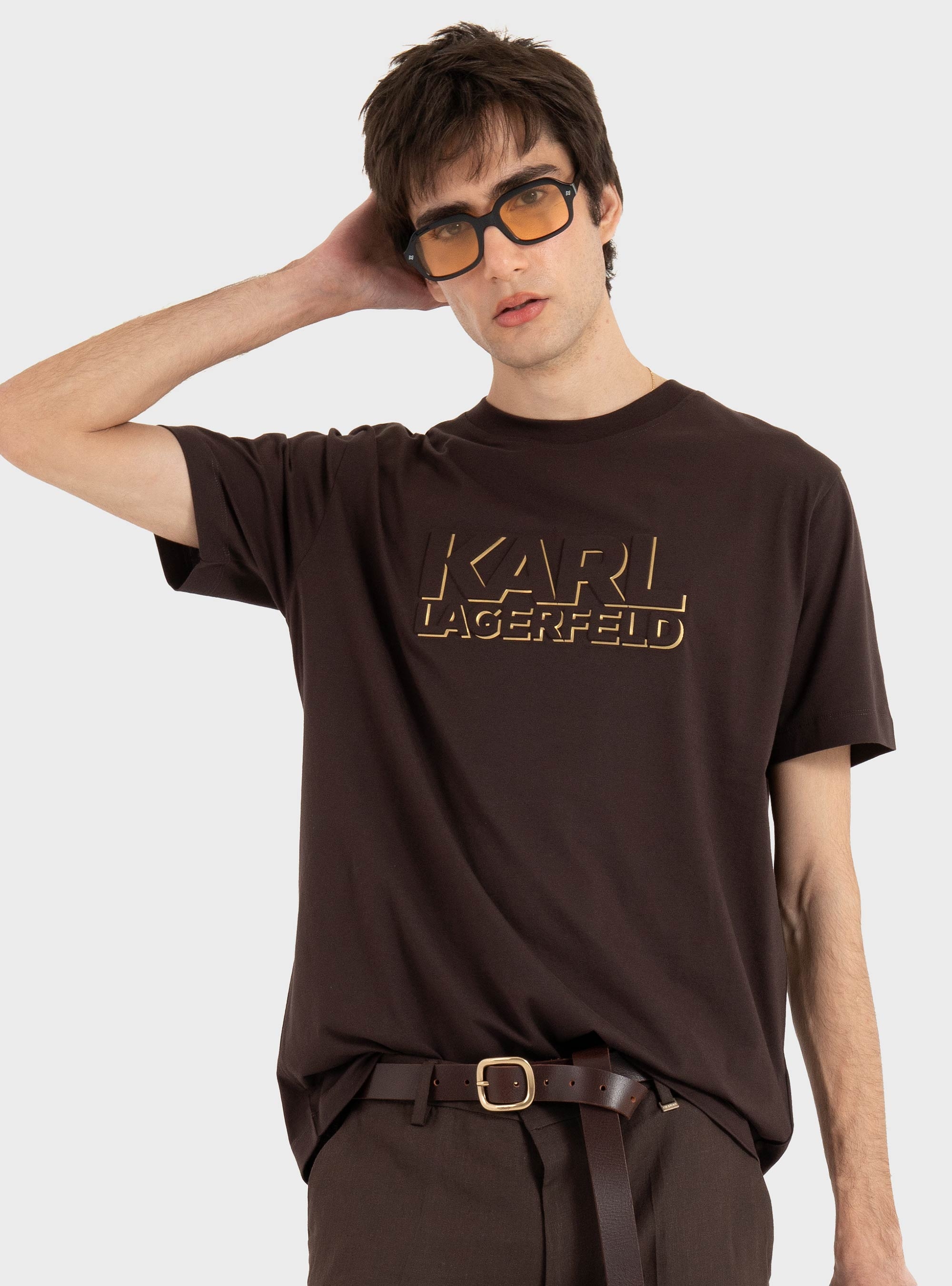 Karl Lagerfeld Logo T-Shirt - Dark Brown