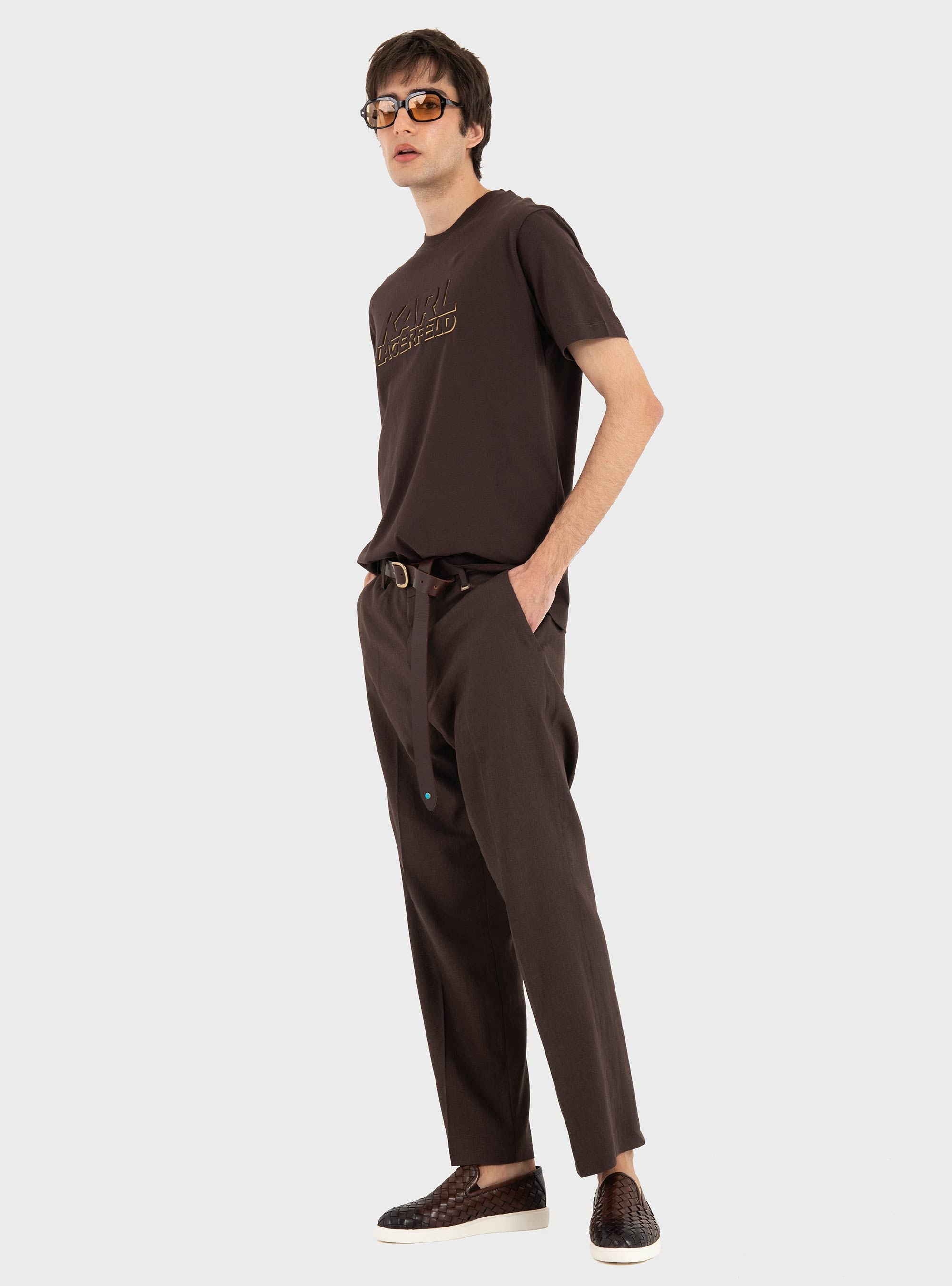 Karl Lagerfeld Logo T-Shirt - Dark Brown