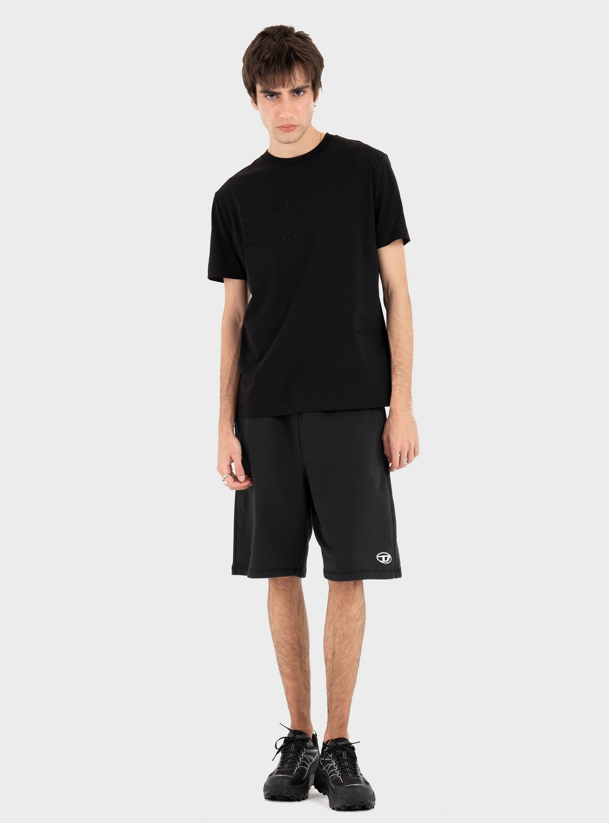 Karl Lagerfeld Embossed Quote T-Shirt - Black