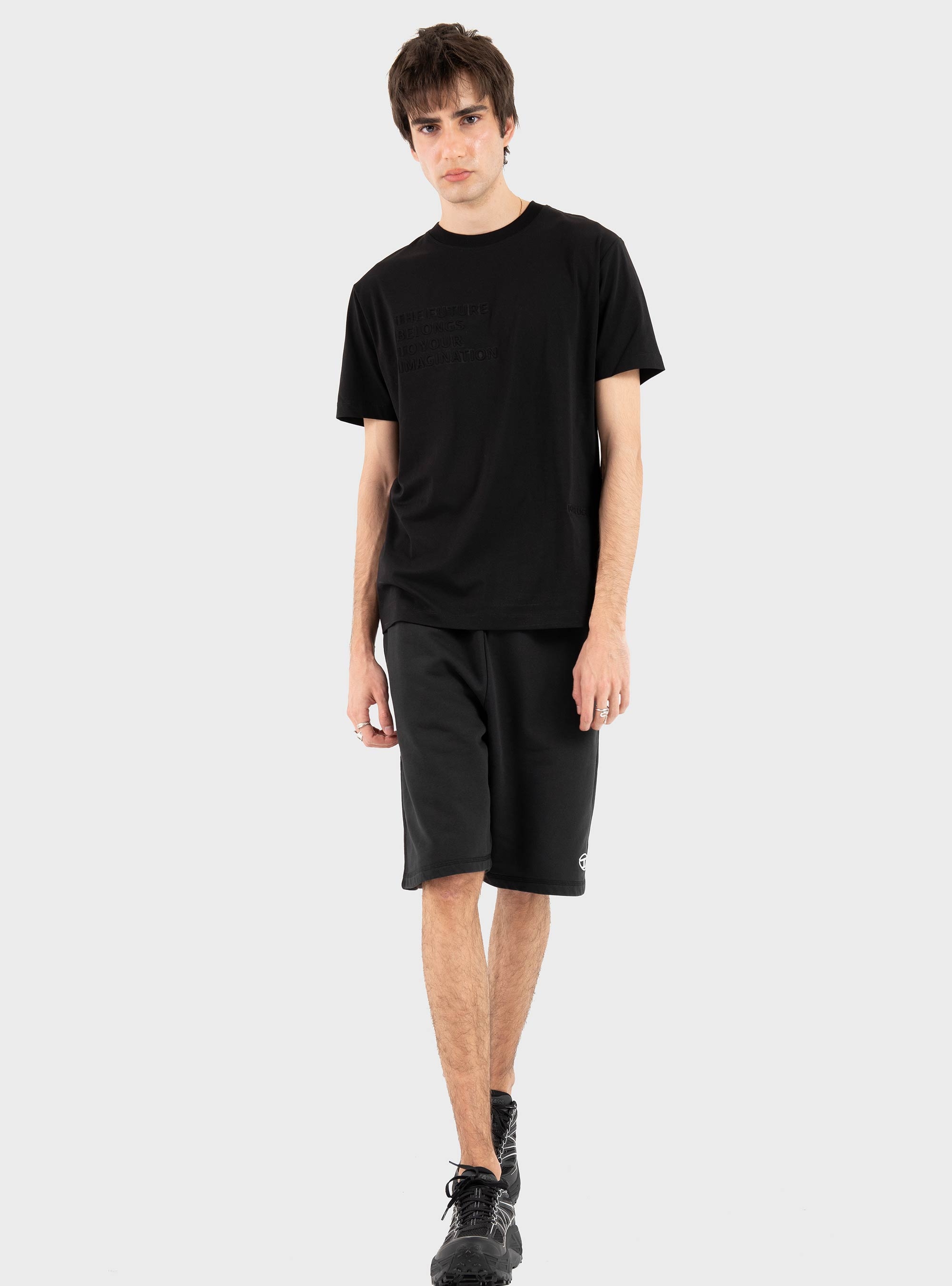 Karl Lagerfeld Embossed Quote T-Shirt - Black
