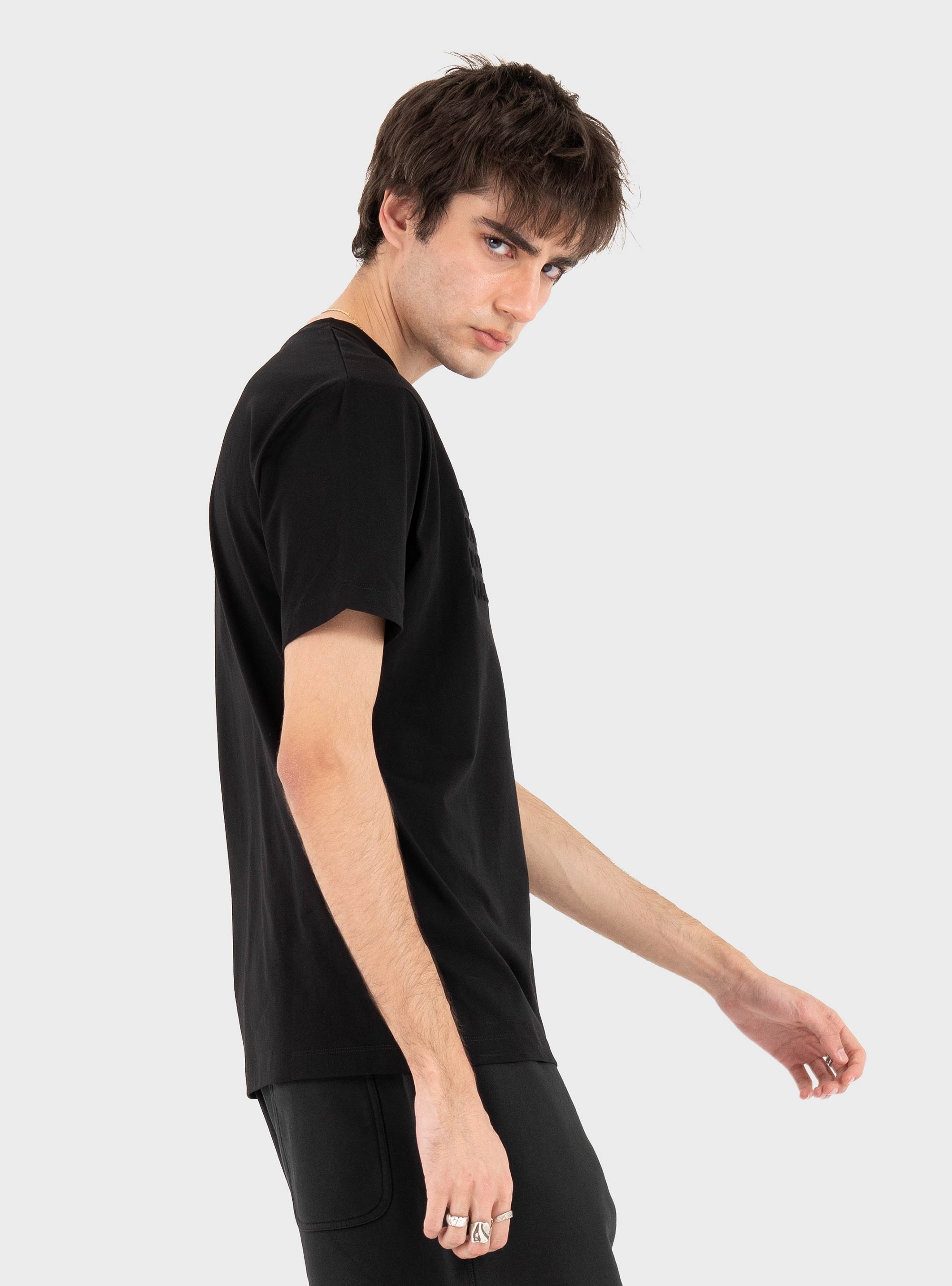 Karl Lagerfeld Embossed Quote T-Shirt - Black