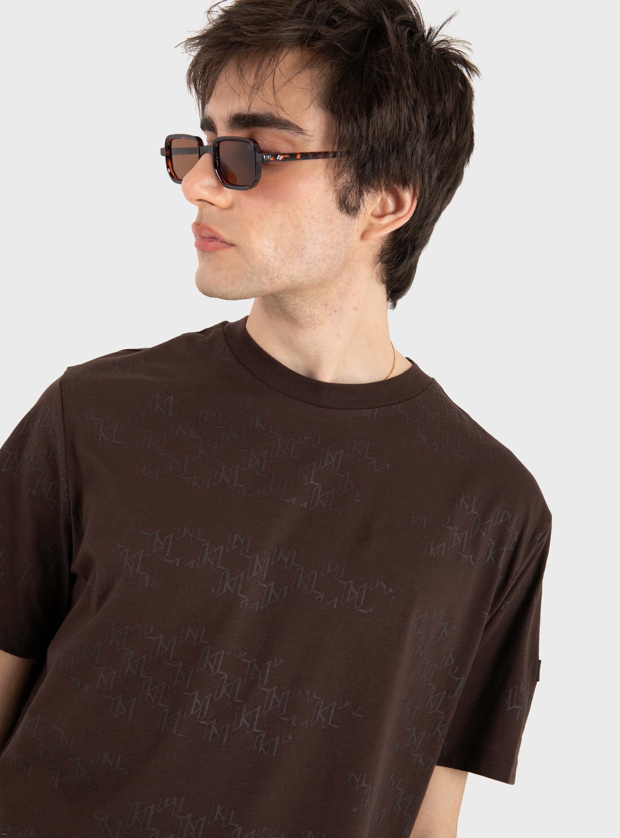 Karl Lagerfeld KL Monogram T-Shirt - Dark Brown