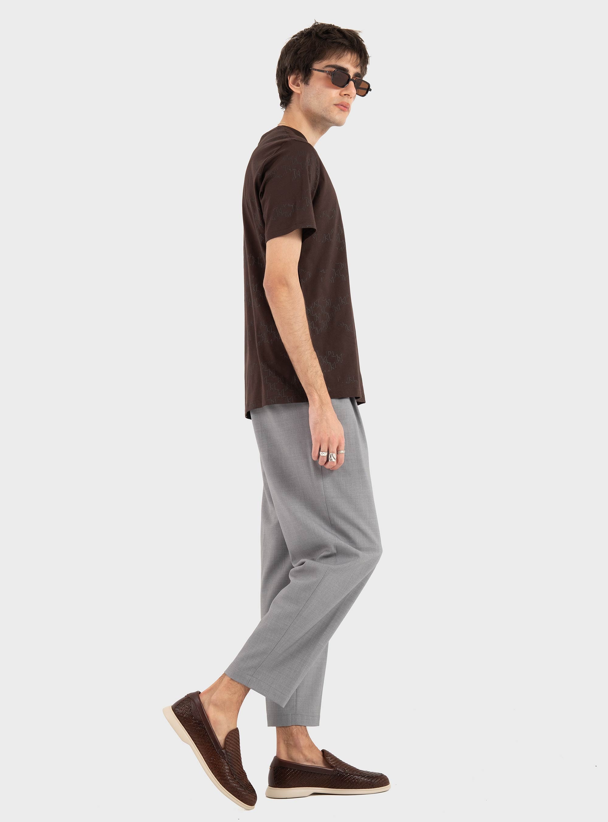 Karl Lagerfeld KL Monogram T-Shirt - Dark Brown