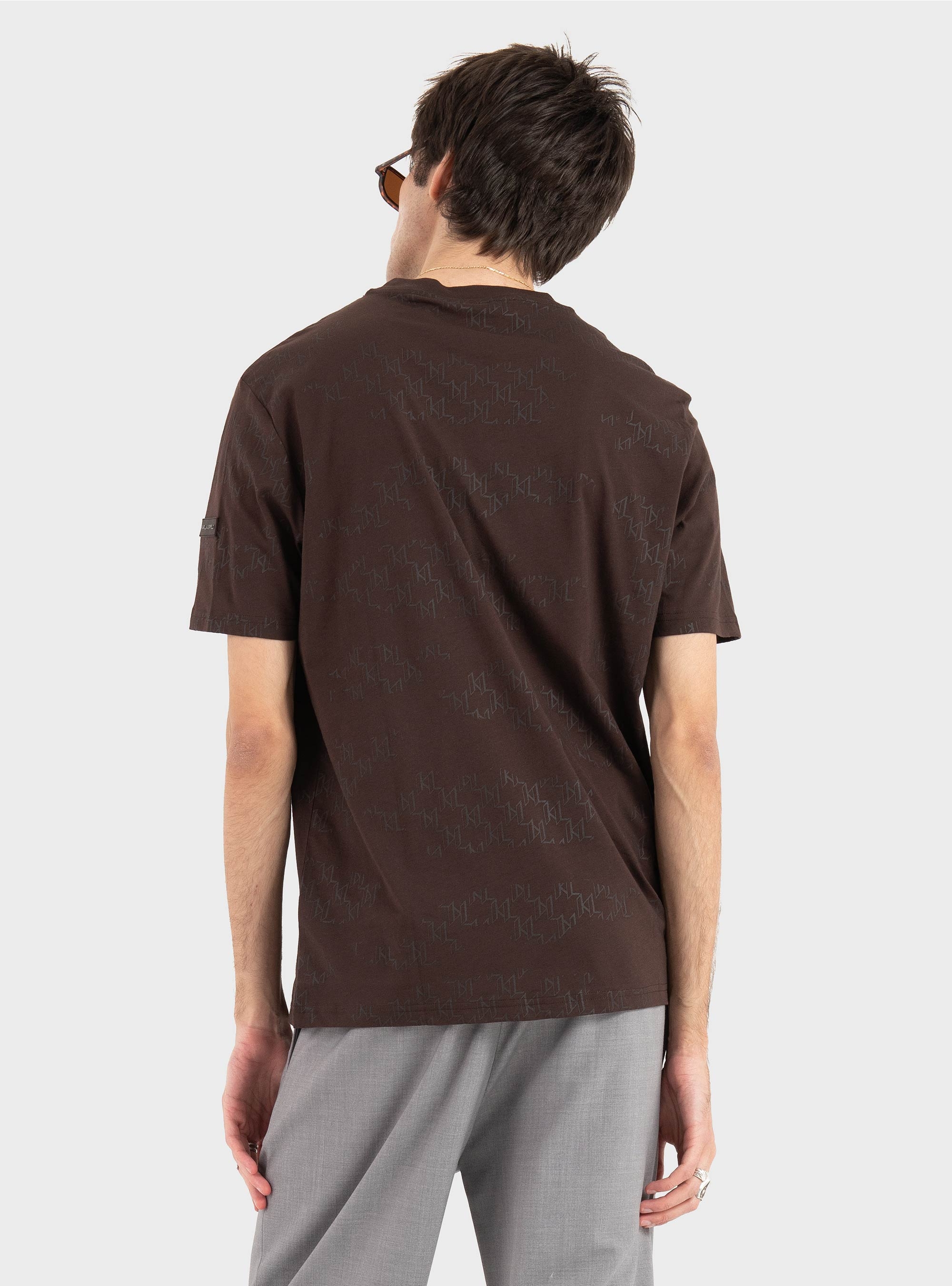 Karl Lagerfeld KL Monogram T-Shirt - Dark Brown