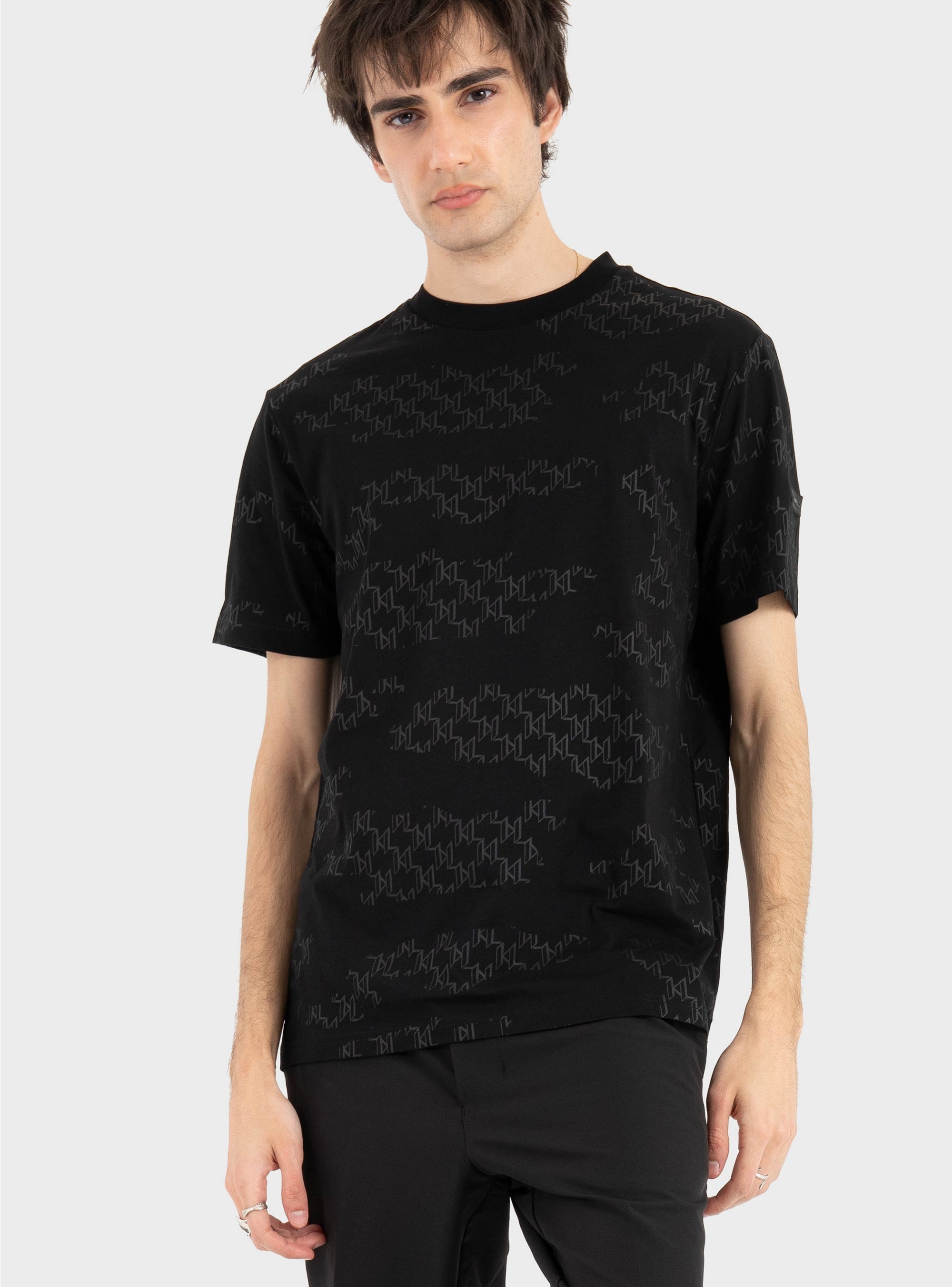 Karl Lagerfeld KL Monogram T-Shirt - Black