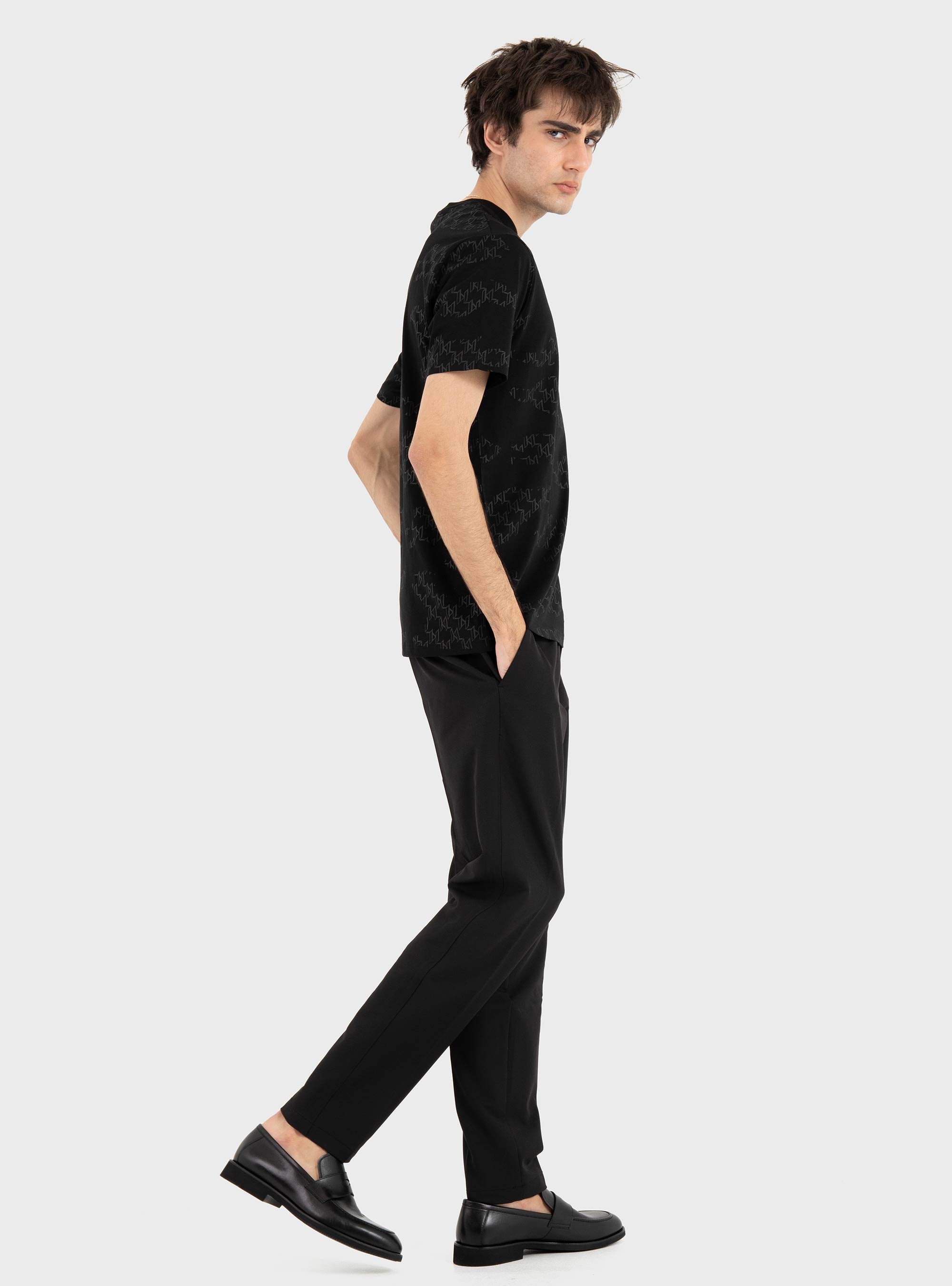 Karl Lagerfeld KL Monogram T-Shirt - Black