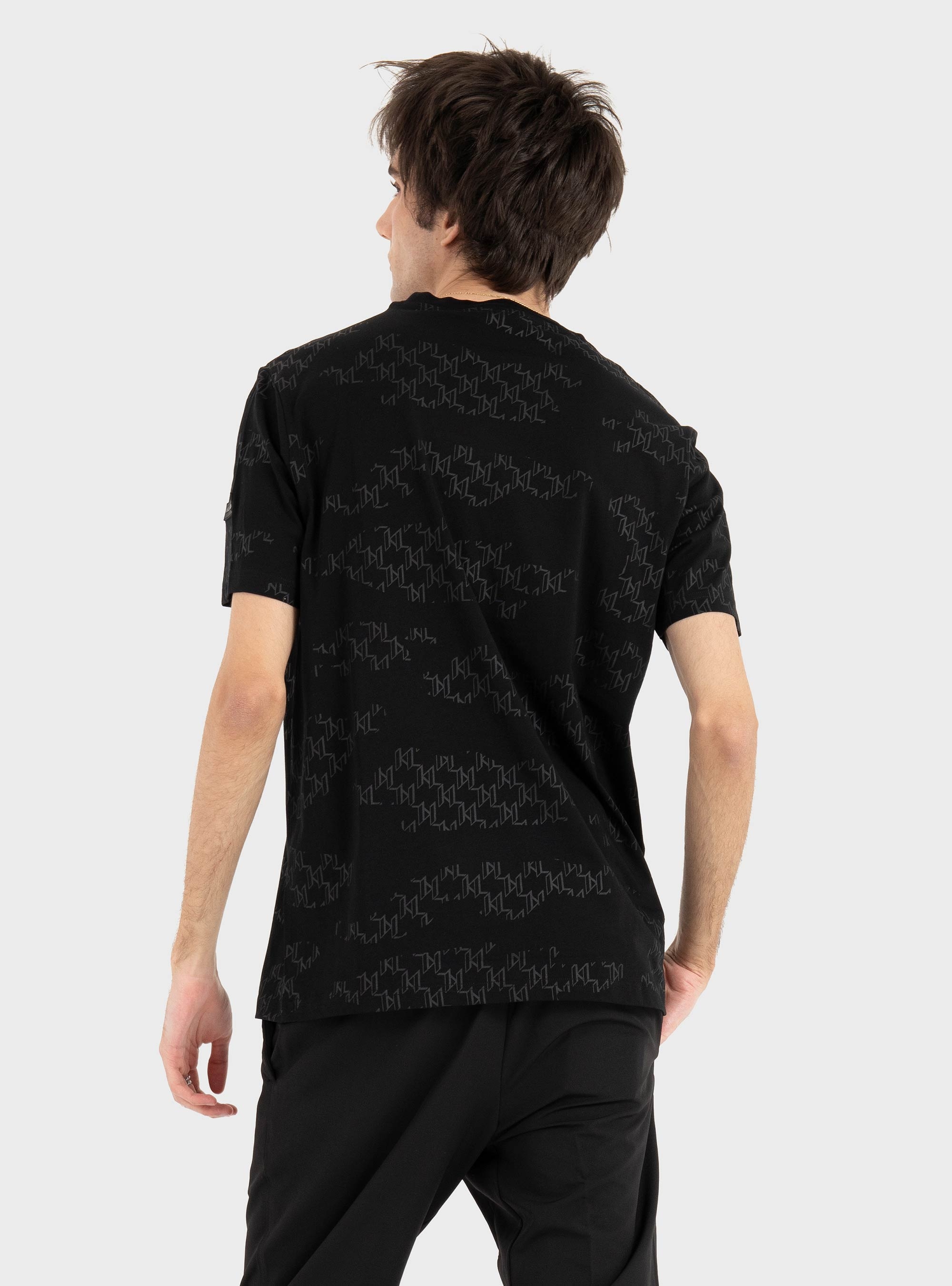 Karl Lagerfeld KL Monogram T-Shirt - Black