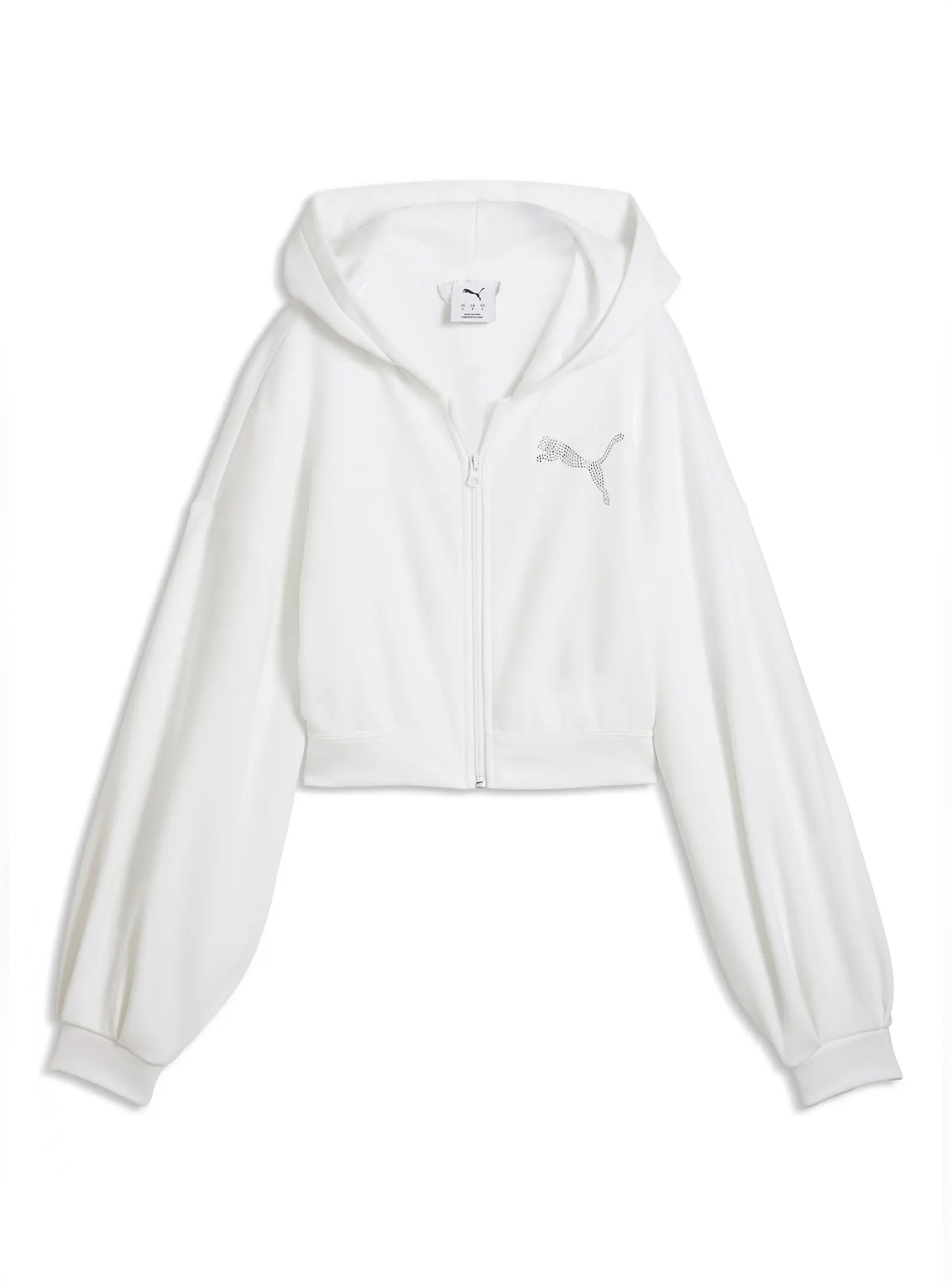 PUMA GRAPHIC Bedazzled FZ Hoodie - White