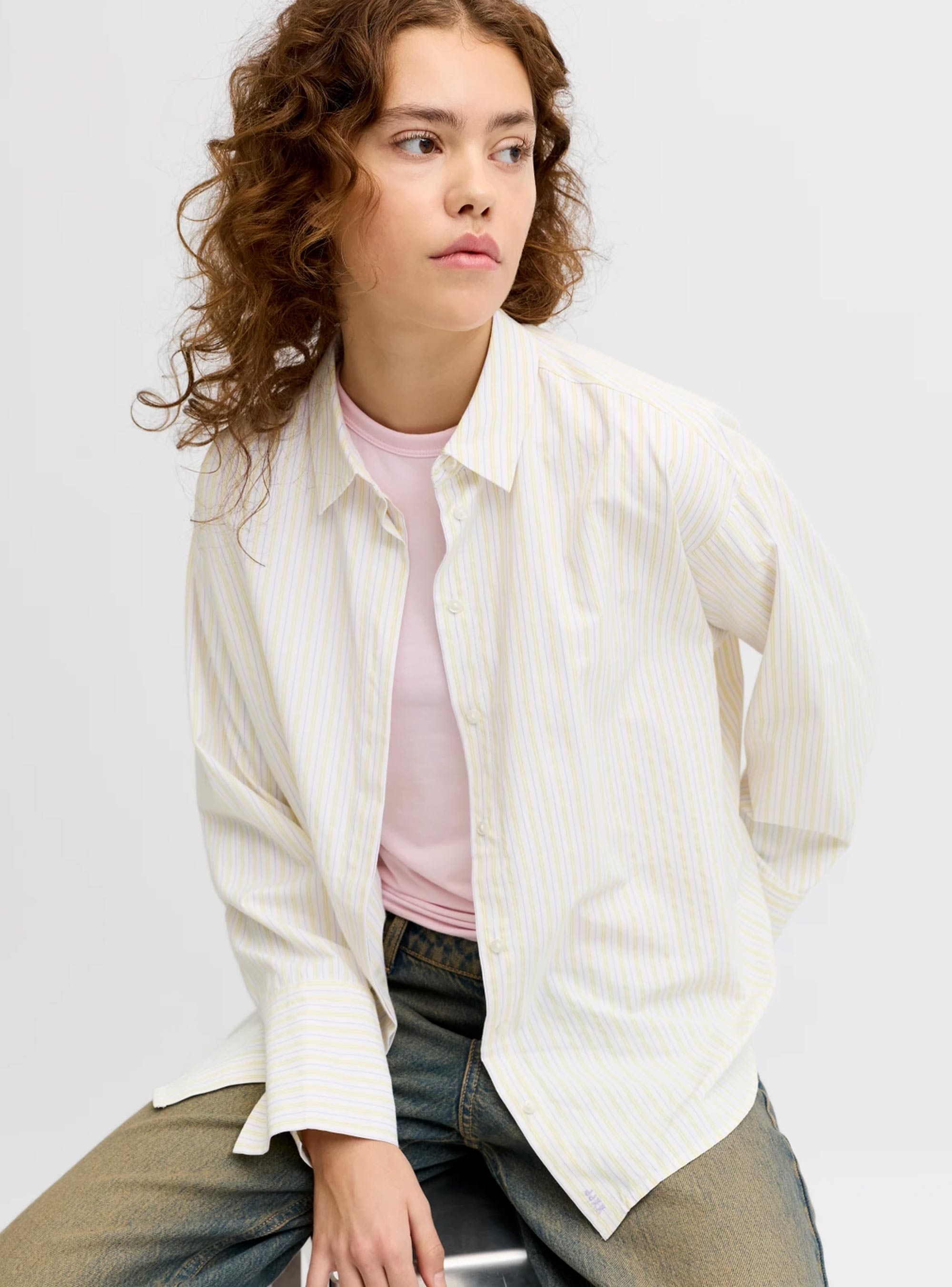 JJXX Caro Poplin Relaxed Shirt - Yellow