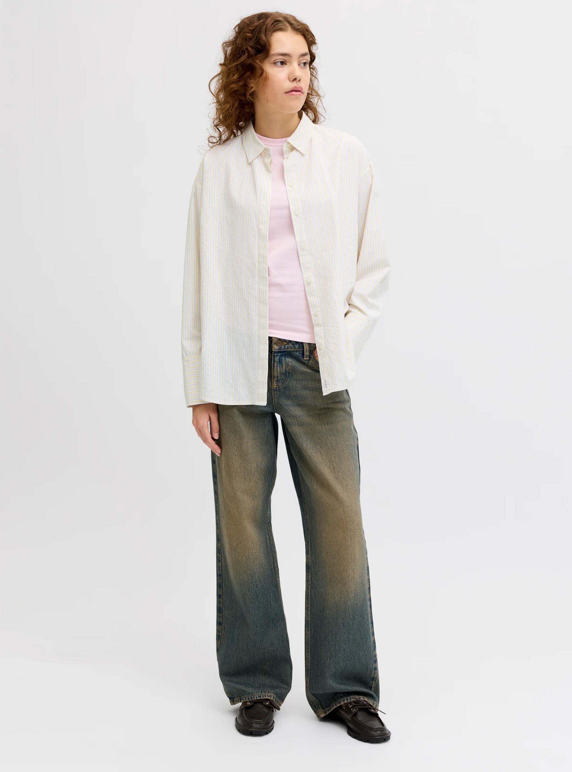 JJXX Caro Poplin Relaxed Shirt - Yellow