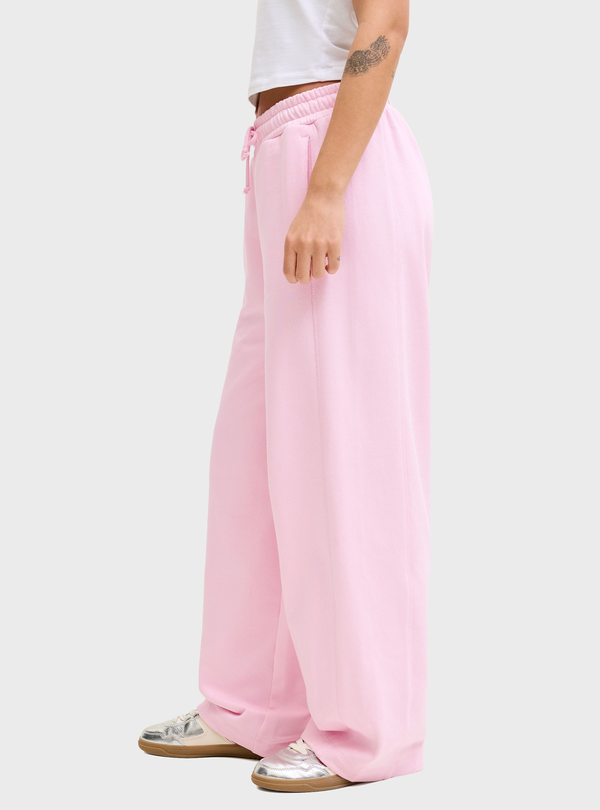 JJXX Cora Wide Barrel Mid Waist Sweat Pants - Pink