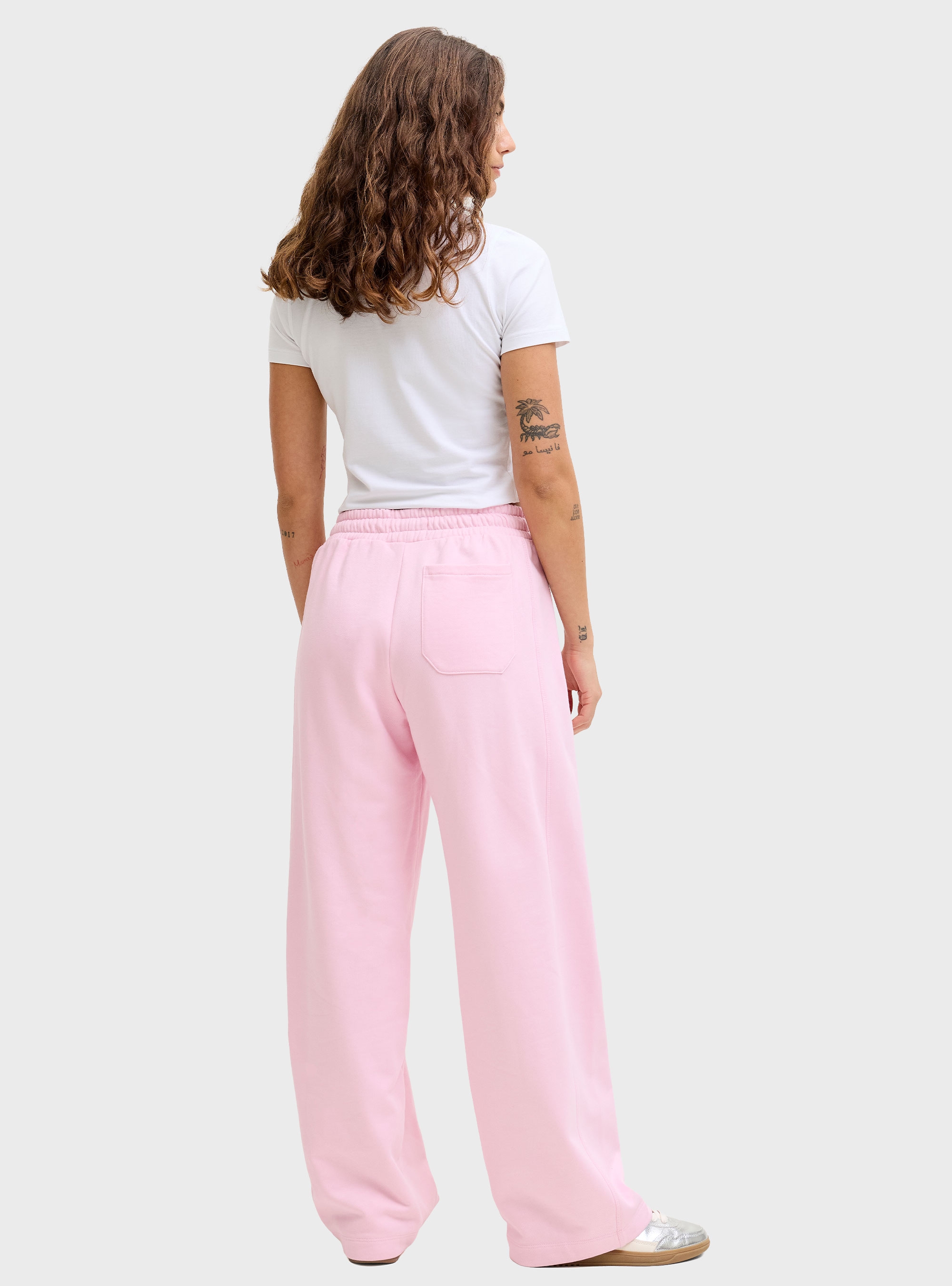 JJXX Cora Wide Barrel Mid Waist Sweat Pants - Pink