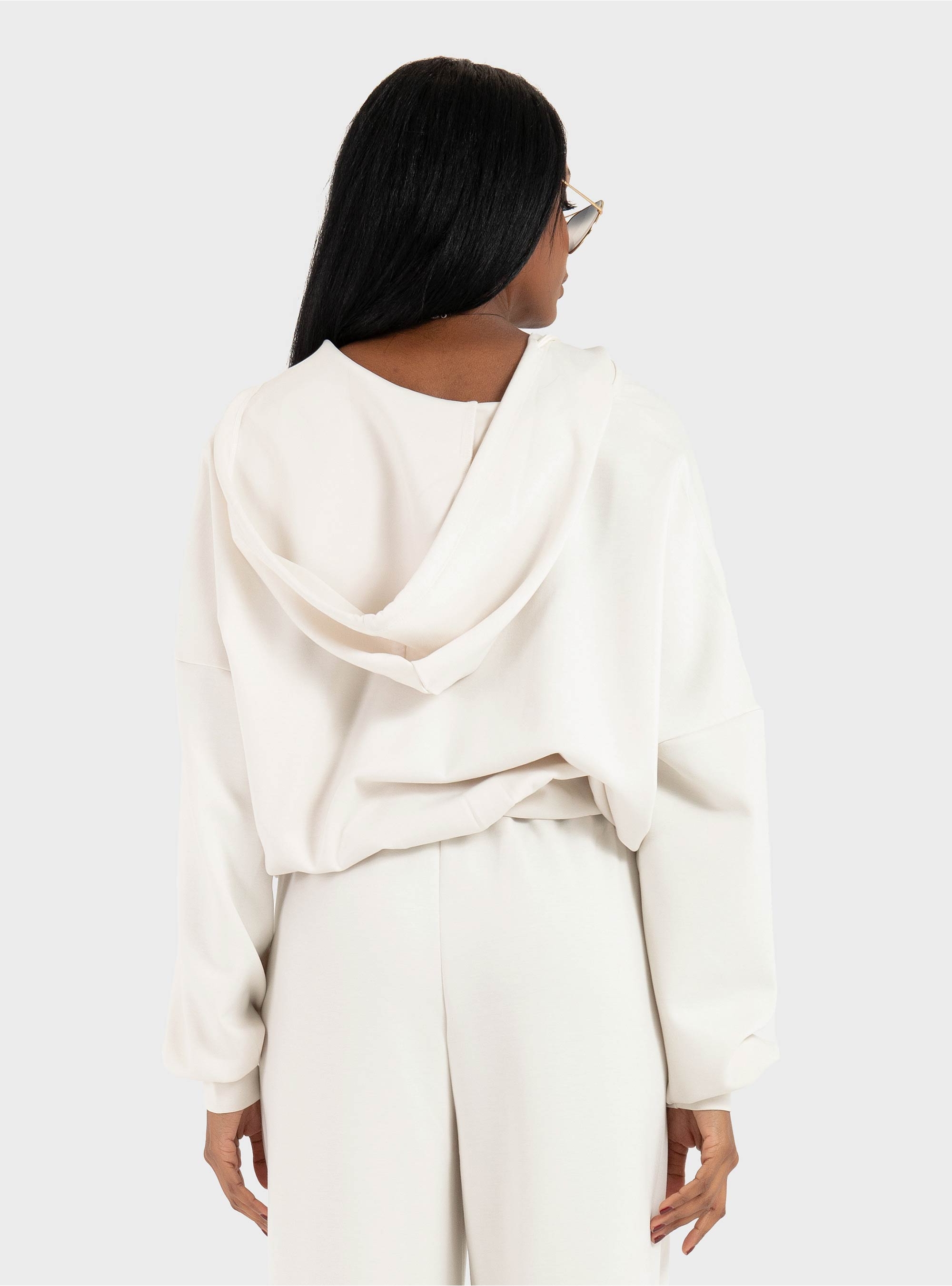 Only Alina Zip Hoodie - Ecru