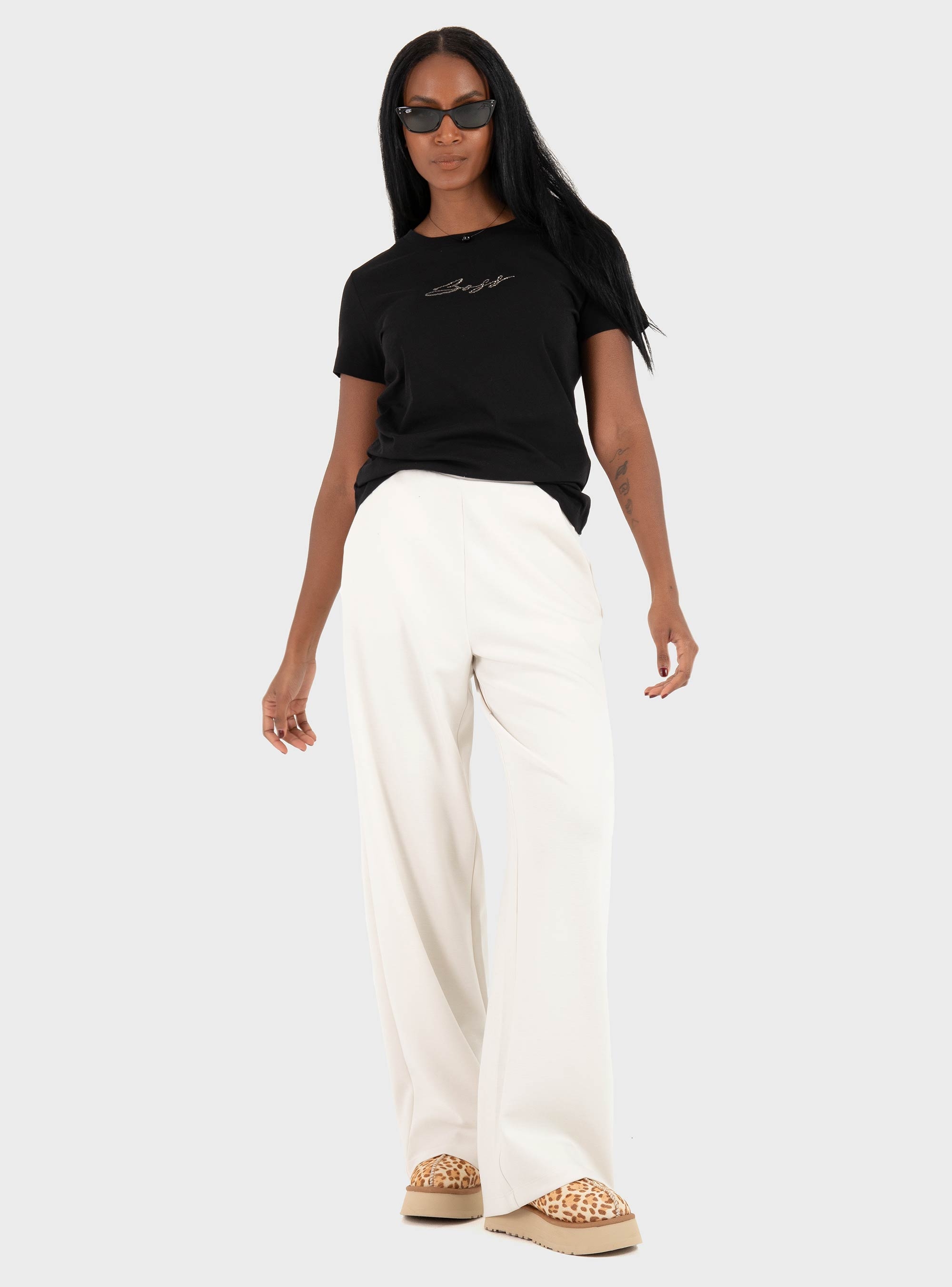 Only Alina Straight Leg Pants - Ecru