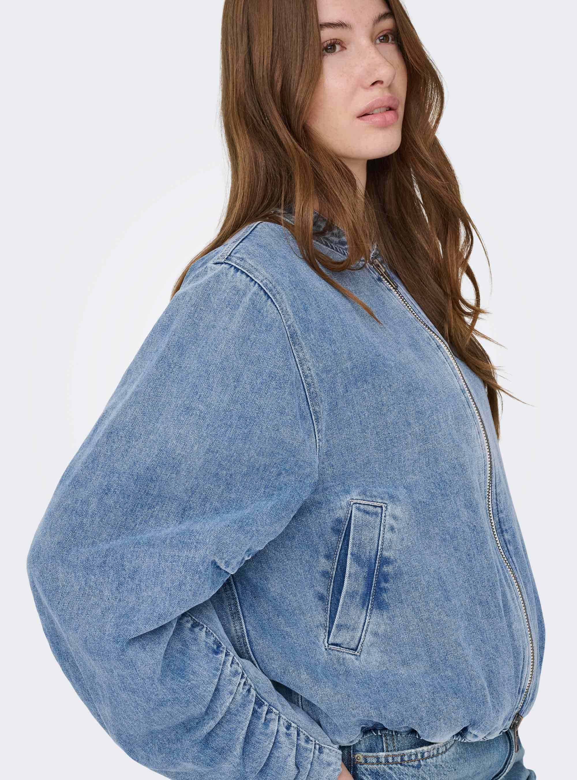 Only Niki Bomber Jacket - Medium Aged Denim