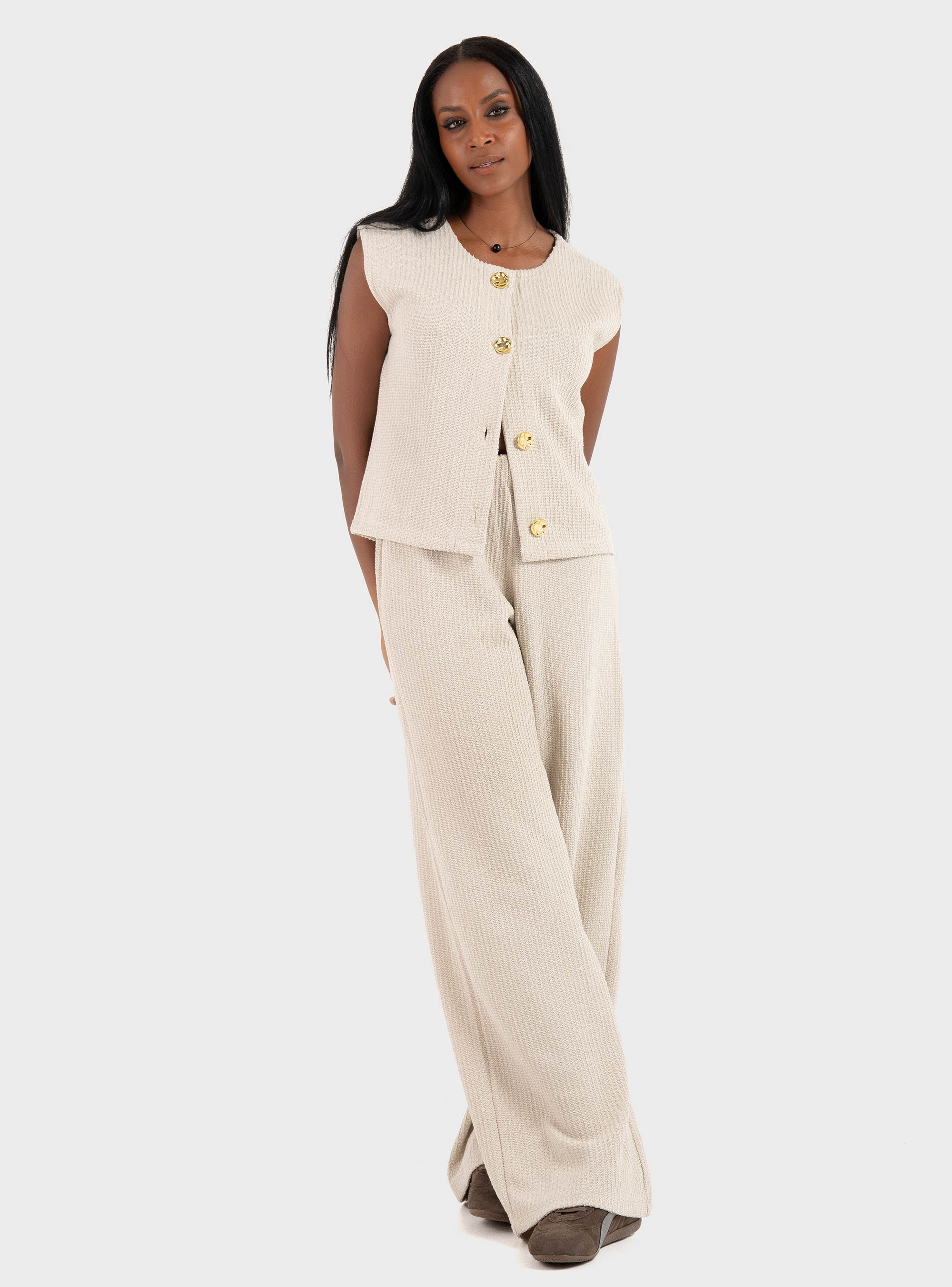 Only Vicki Wide Sweat Pants - Pumice Stone
