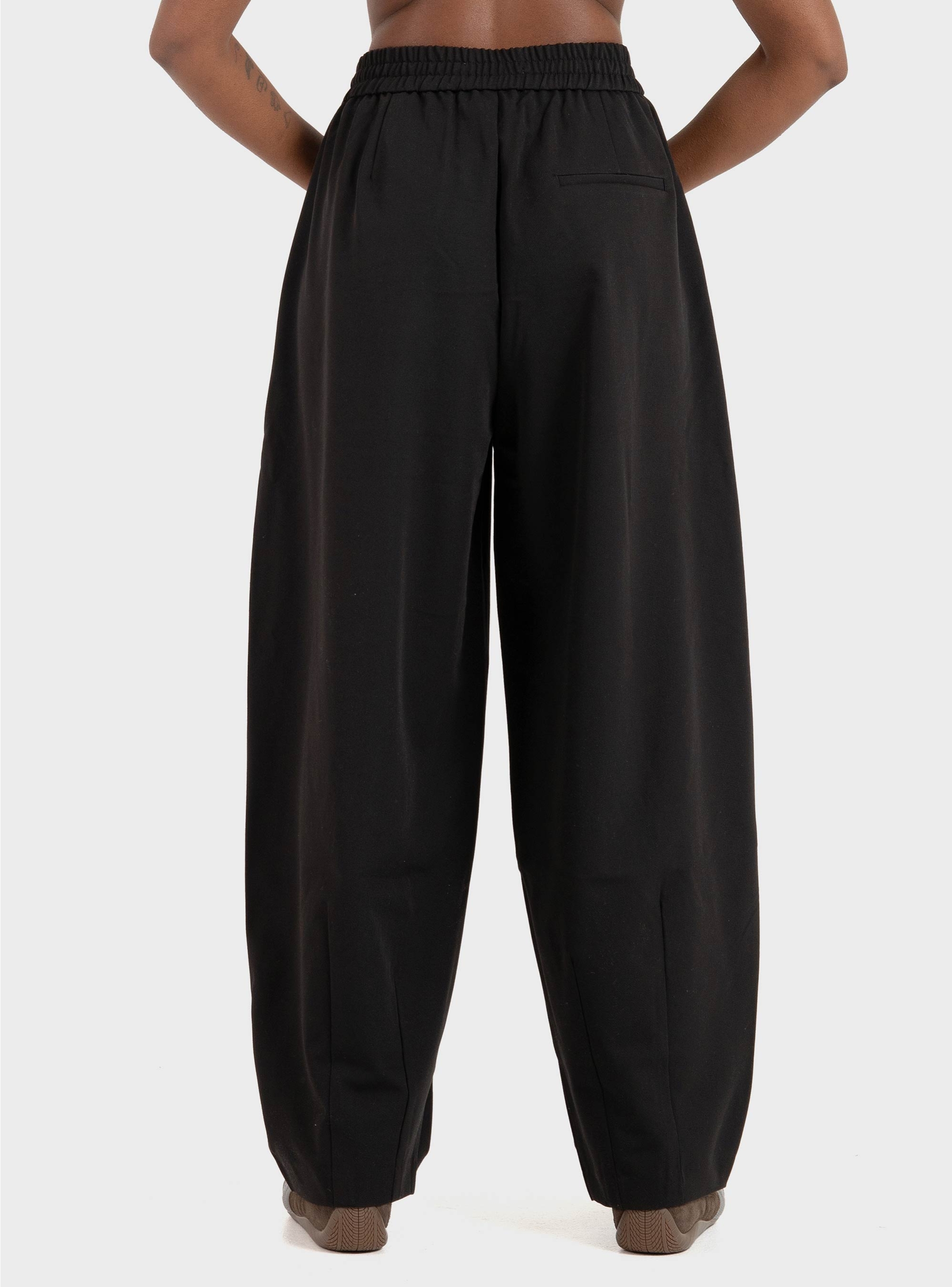 Only Mariela Mid Waist Baggy Barrel Pants - Black