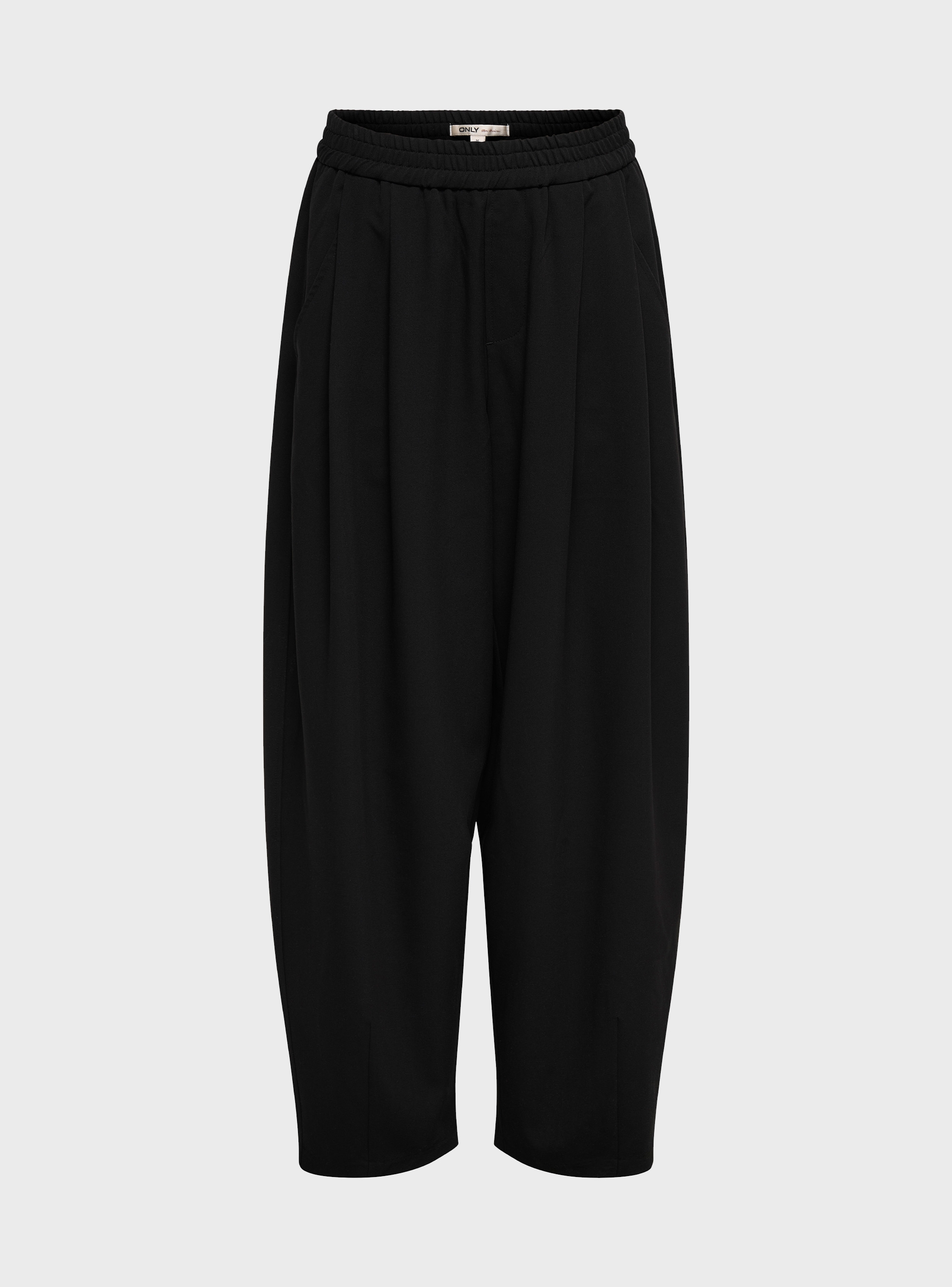 Only Mariela Mid Waist Baggy Barrel Pants - Black