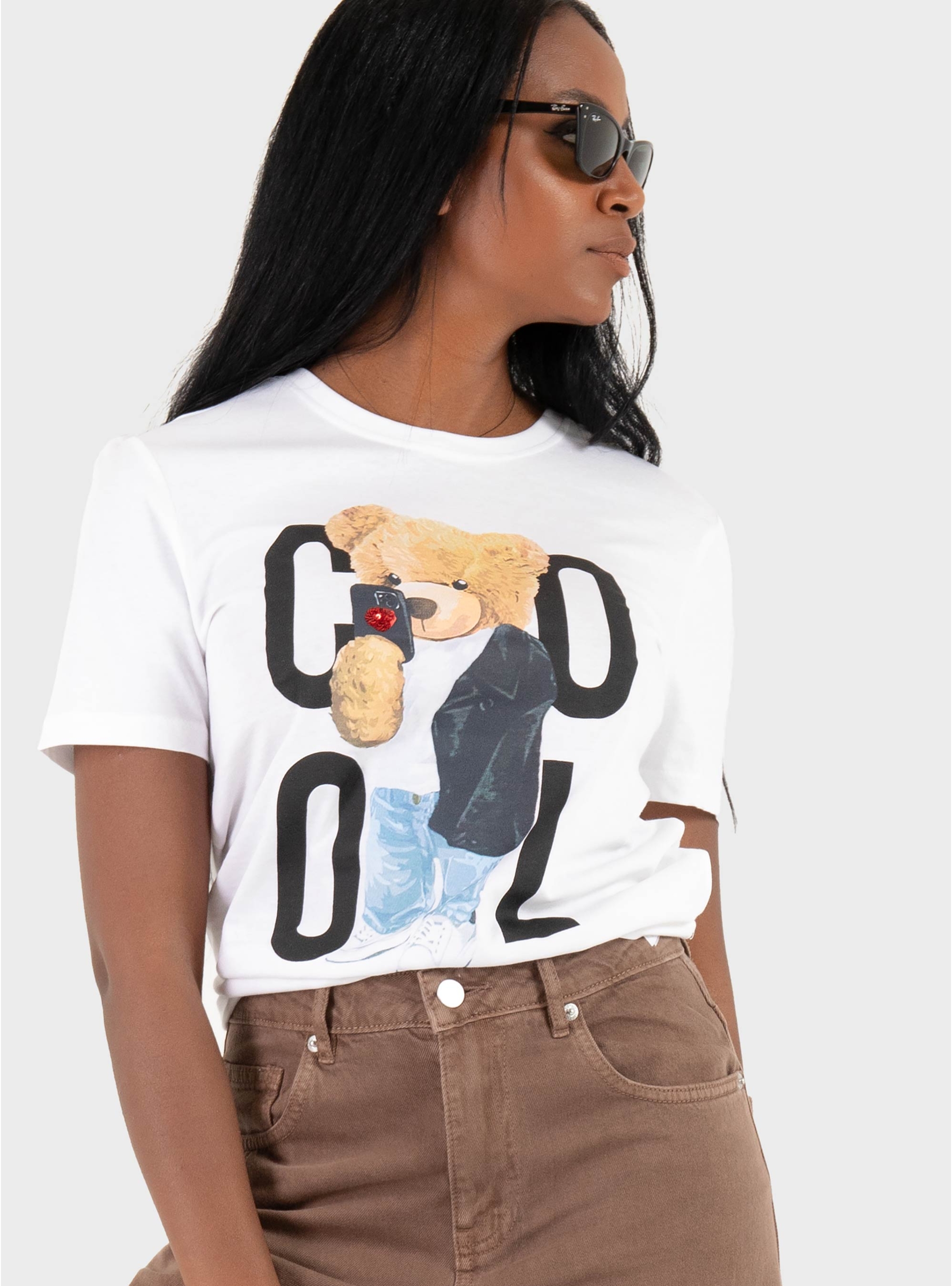 Only Teddy Life S/S Print Box Jrs - White