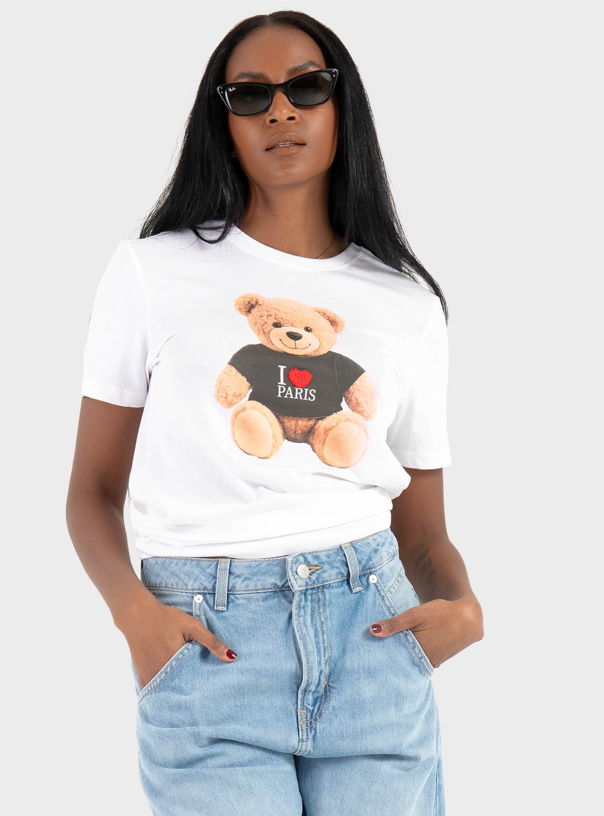 Only Teddy Life S/S Print Box Jrs - White